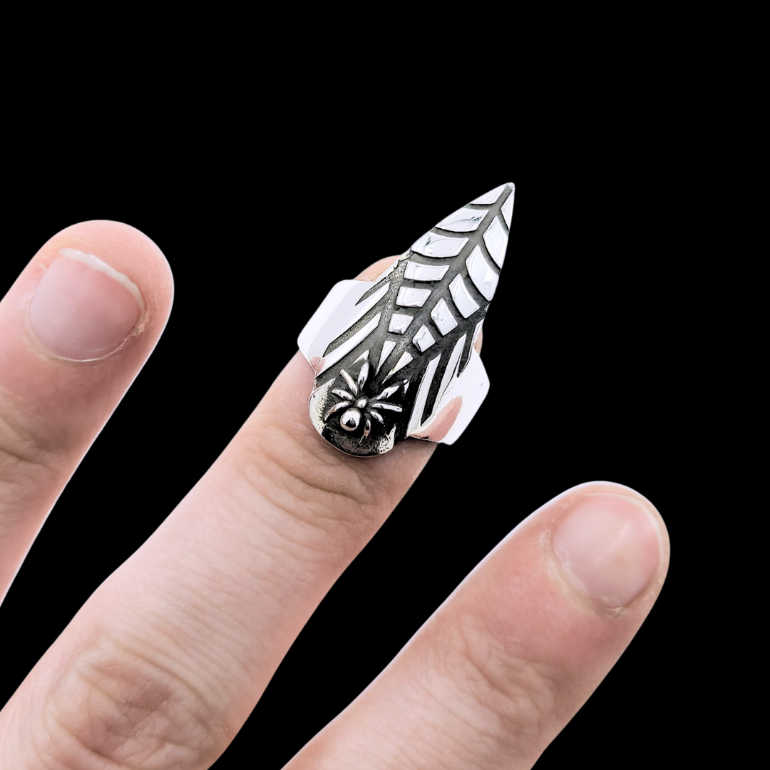 Spider and Web Stiletto Nail Claw Ring - Inchoo Bijoux
