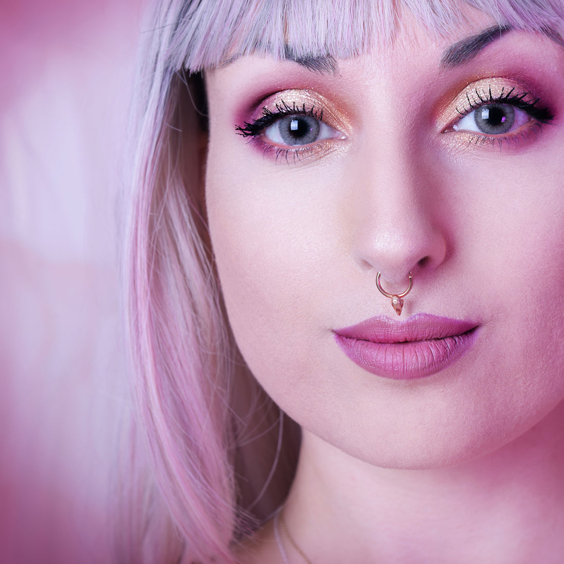 14K Rose Gold Bird Skull Septum Ring-Septum-Inchoo Bijoux-Inchoo Bijoux