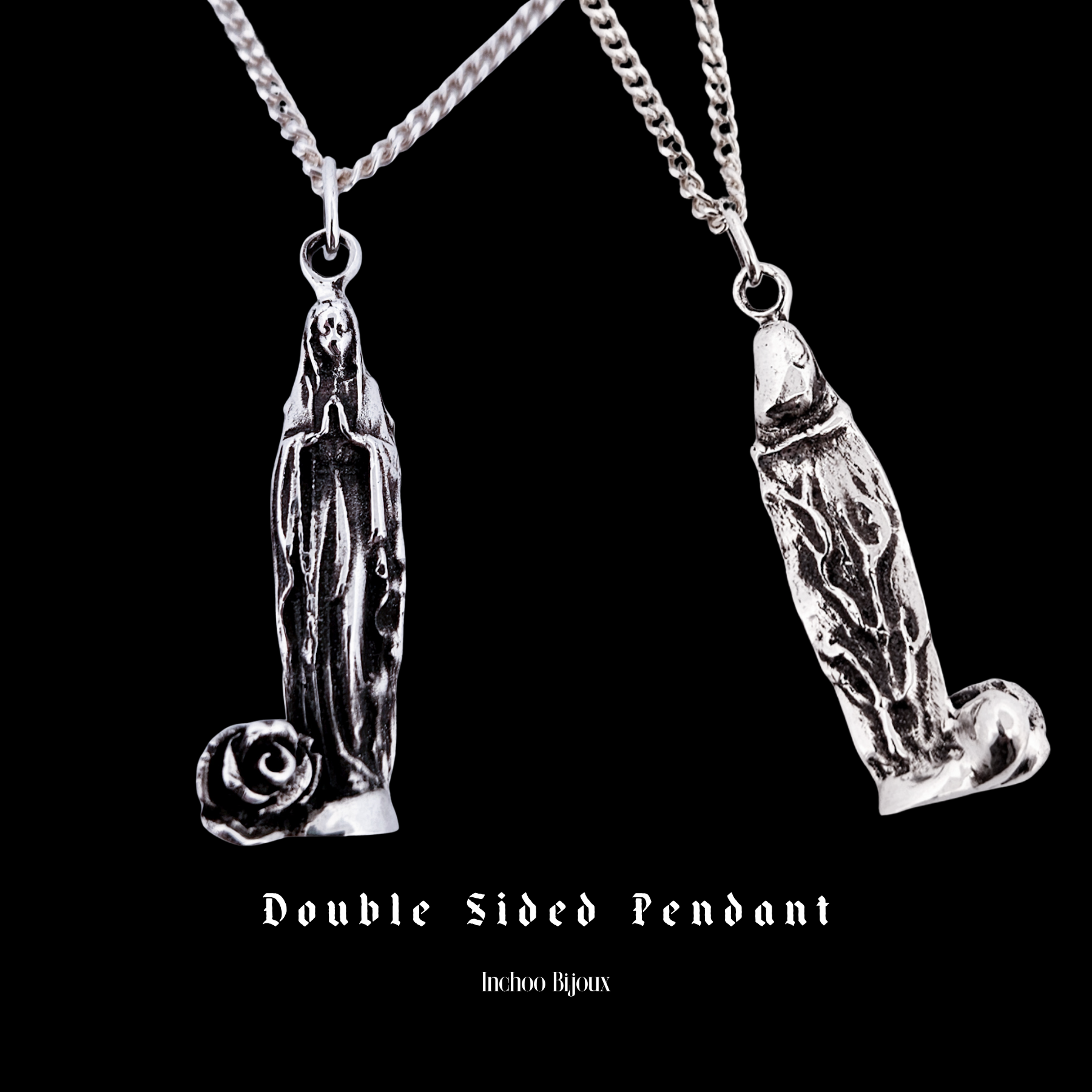 Praying for Dick Sterling Silver Double Sided Pendant - Inchoo Bijoux