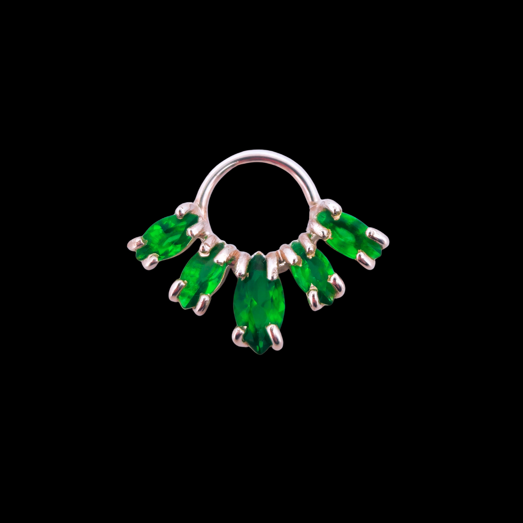 Vibrant Green Septum Piercing Marquise
