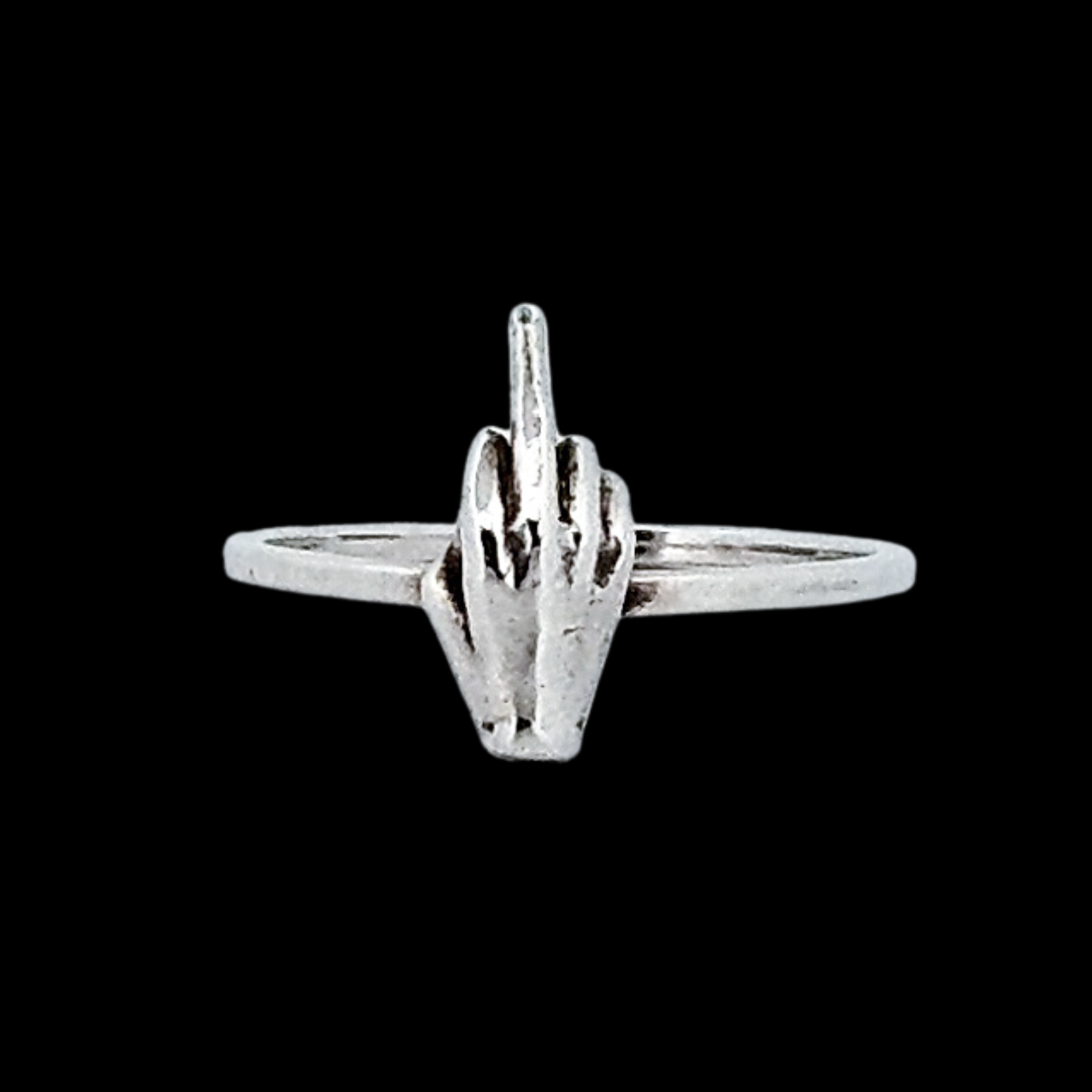 Fuck You Ring Middle Finger Sterling Silver - Inchoo Bijoux