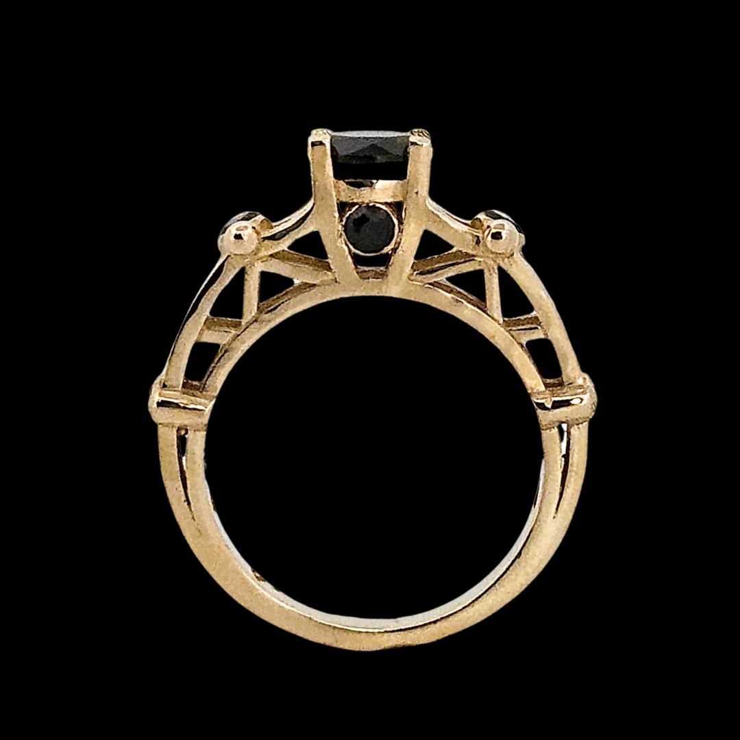 Victoria - Gold and Black Diamond Ring - Inchoo Bijoux