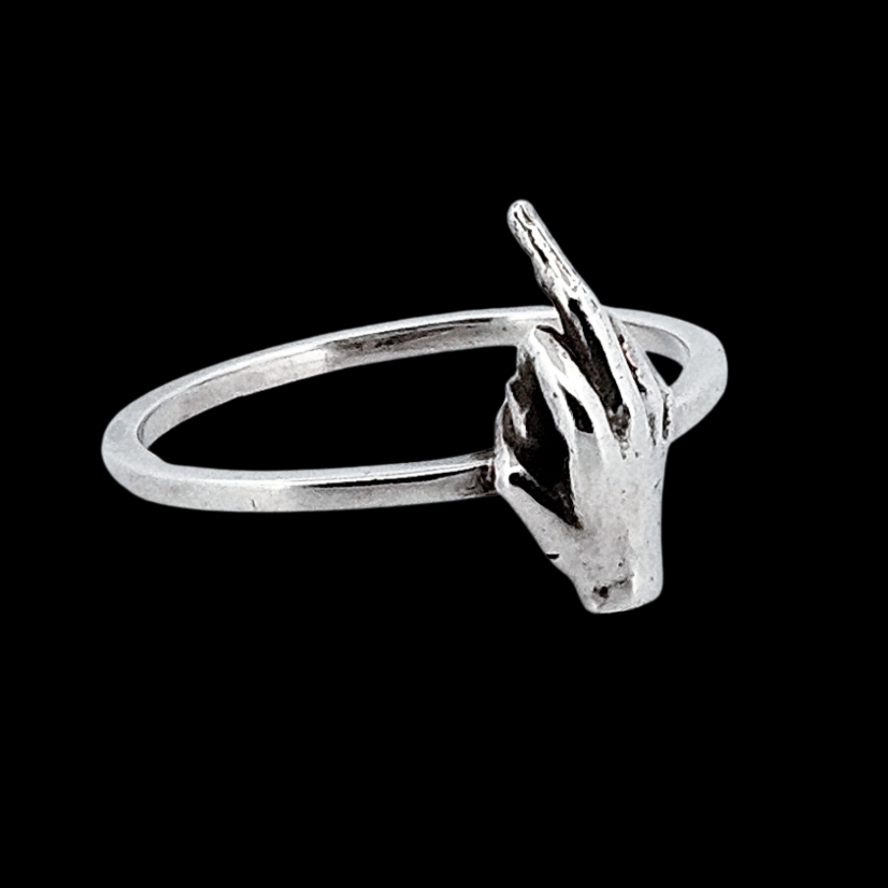Fuck You Ring Middle Finger Sterling Silver - Inchoo Bijoux