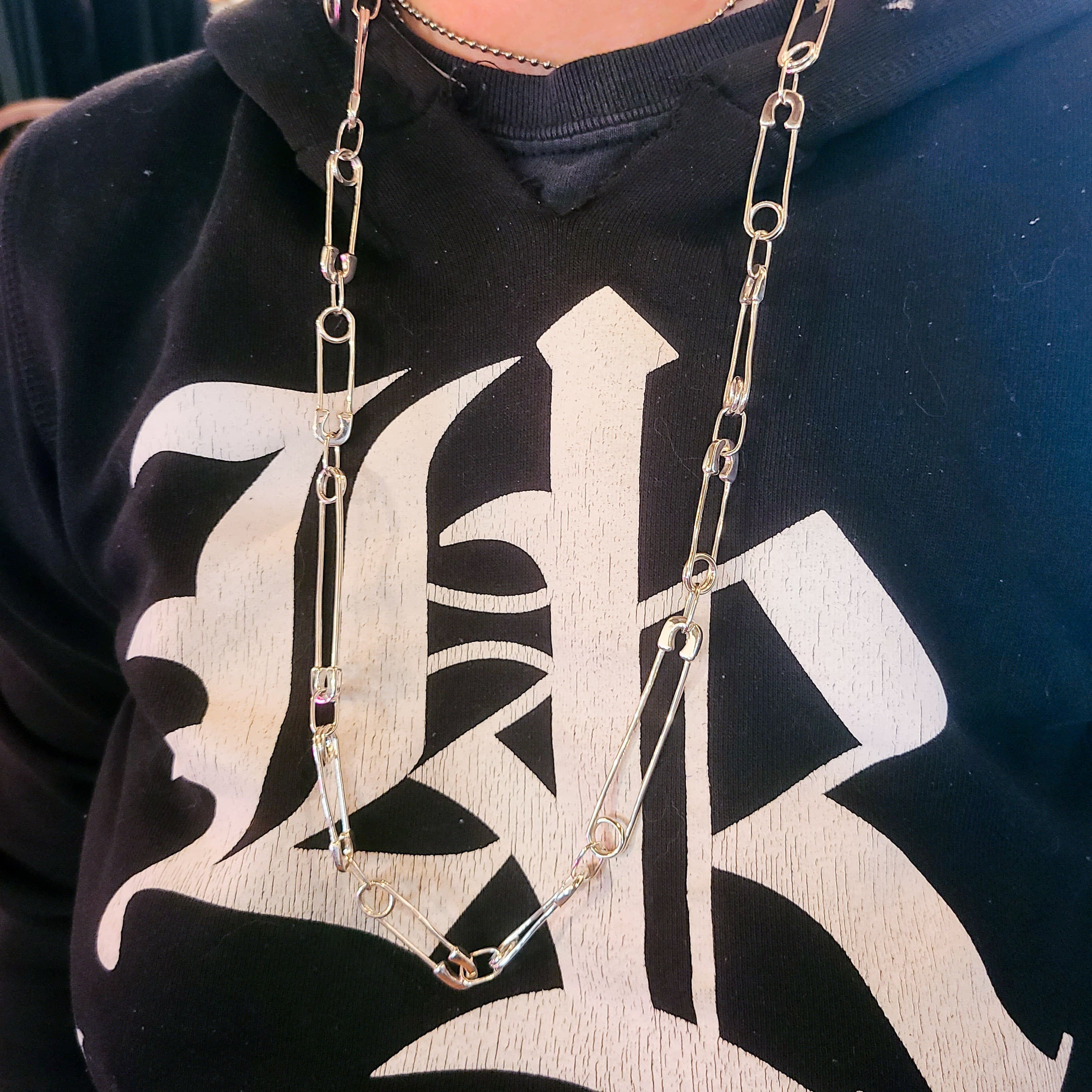 Silver Safety Pin Chain