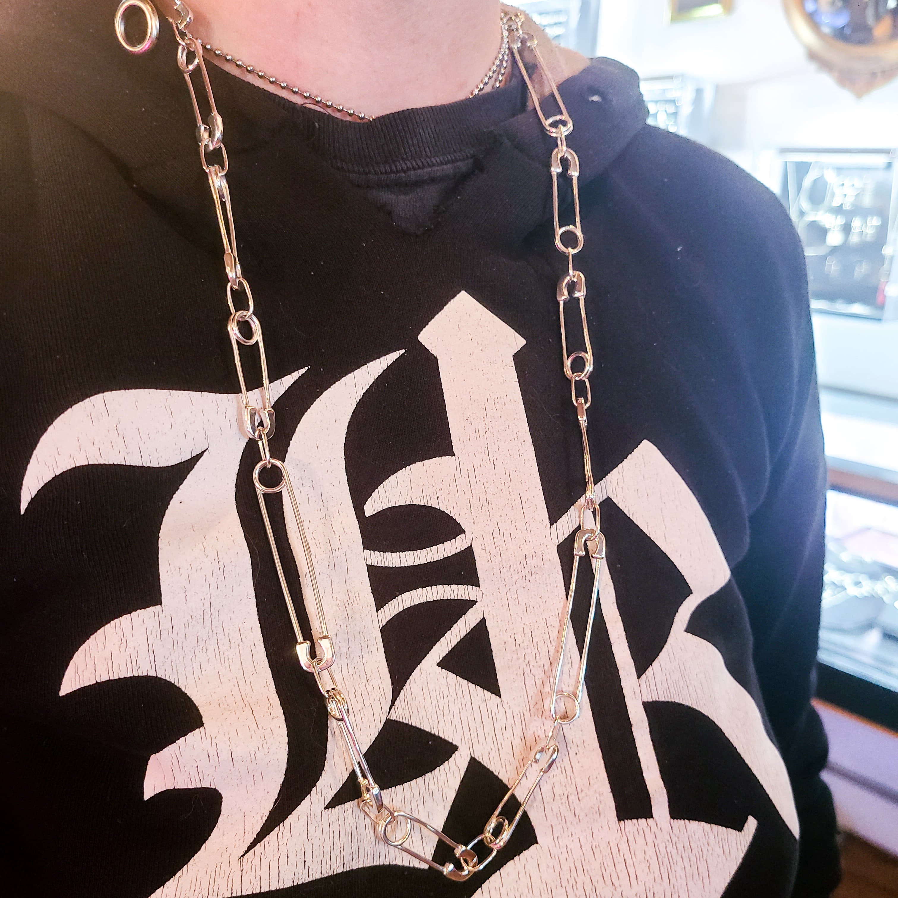 Silver Safety Pin Chain