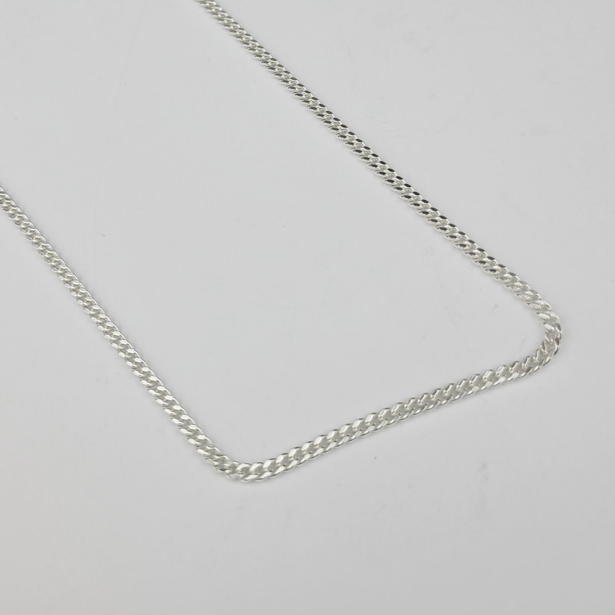Sterling Silver 2.5mm Flat Curb Chain Necklace
