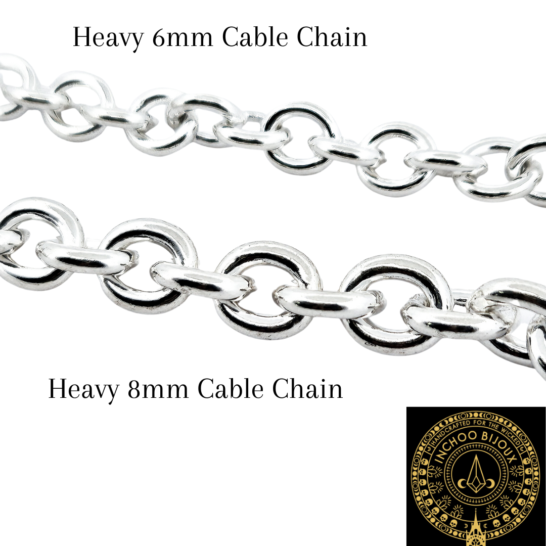 Solid Heavy Cable Chain 6mm in Sterling Silver