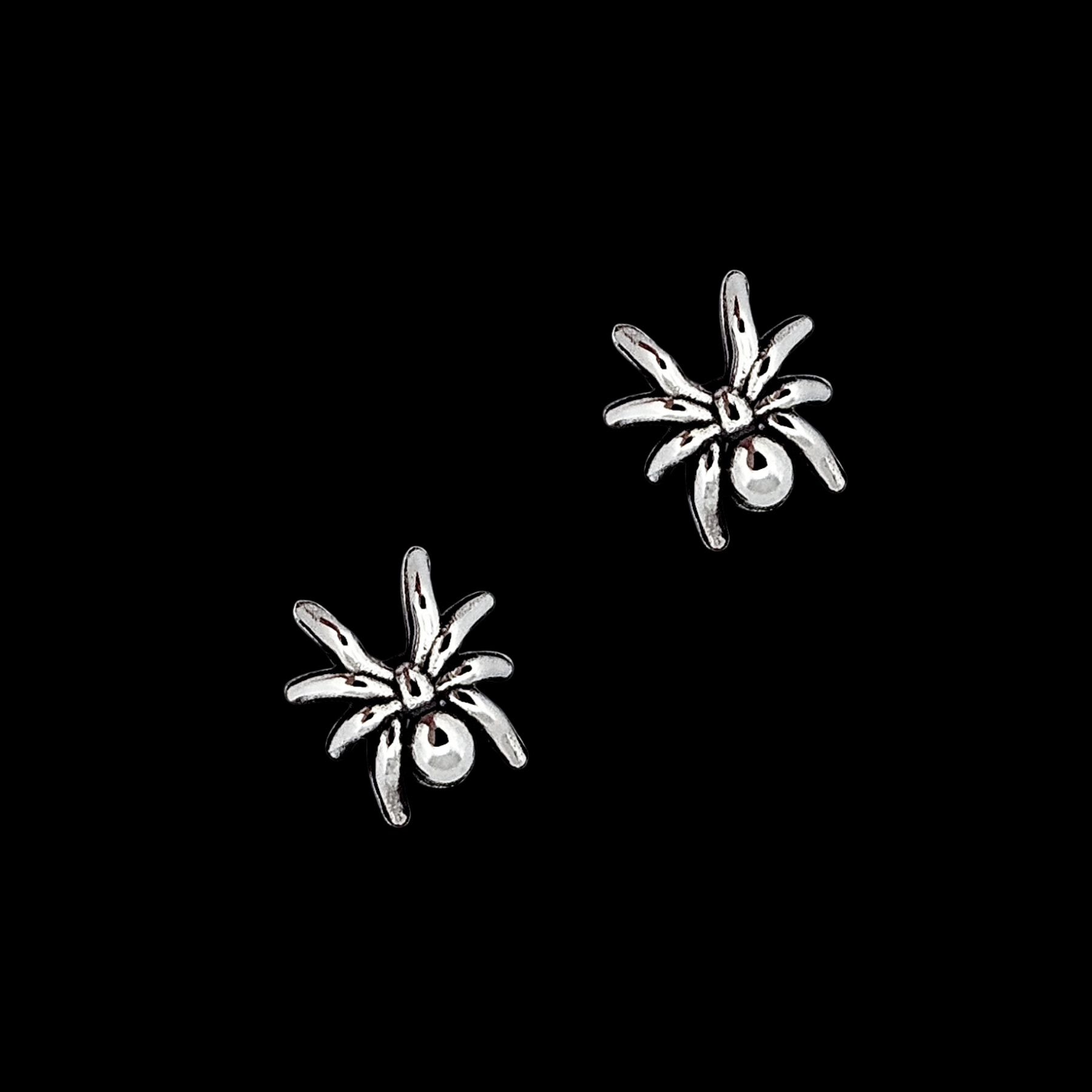 Medium Spider Stud Earrings Sterling Silver - Inchoo Bijoux