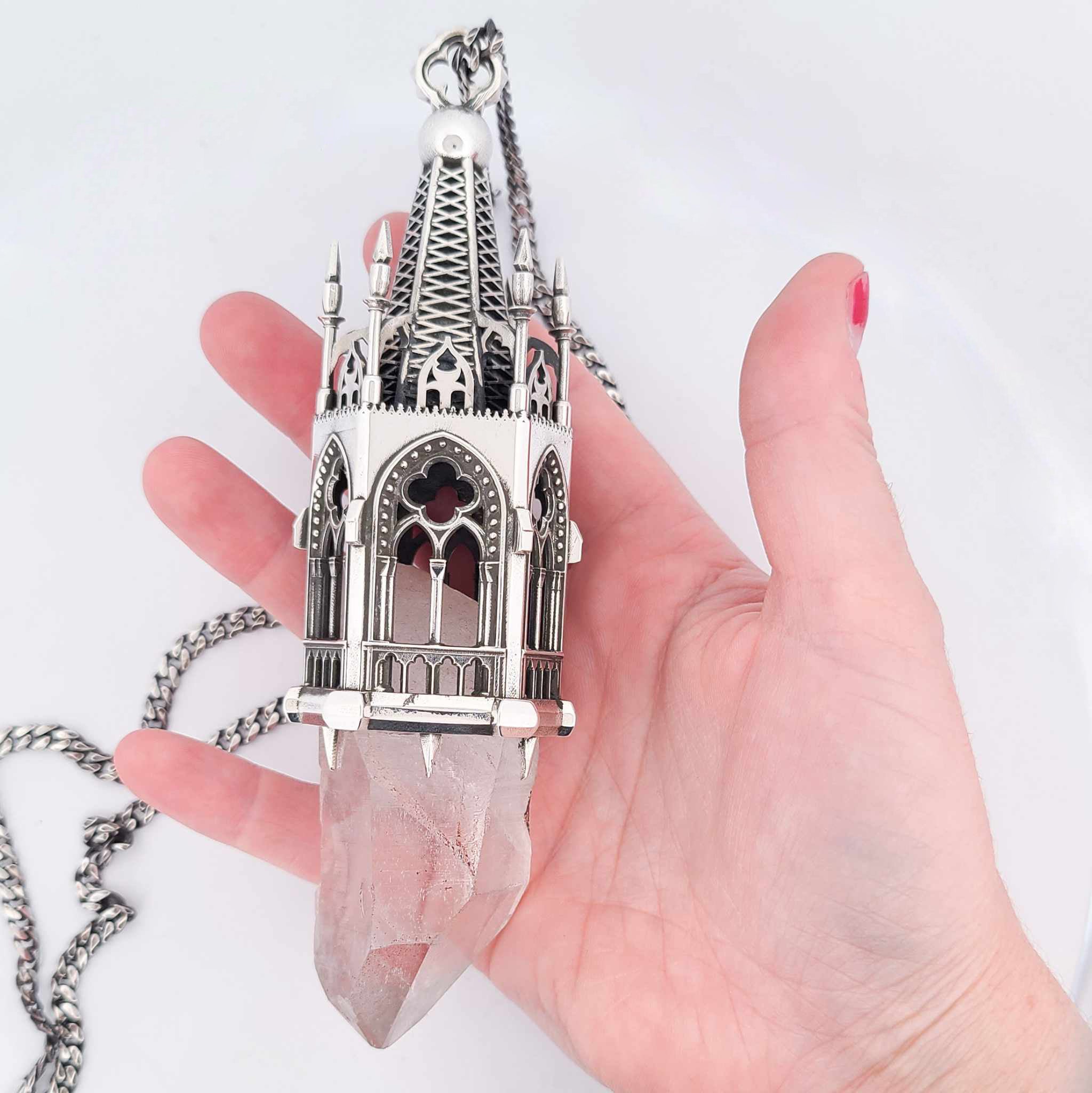 Temptation Tower 3 - Heavy Quartz Cathedral Pendant