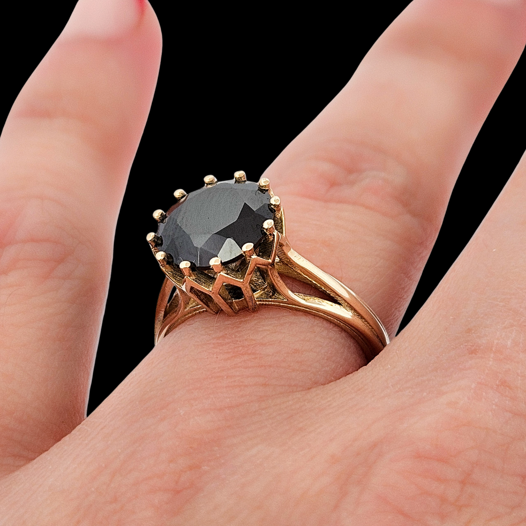 Veneration Ring - Gold and Black Diamond Ring - Inchoo Bijoux