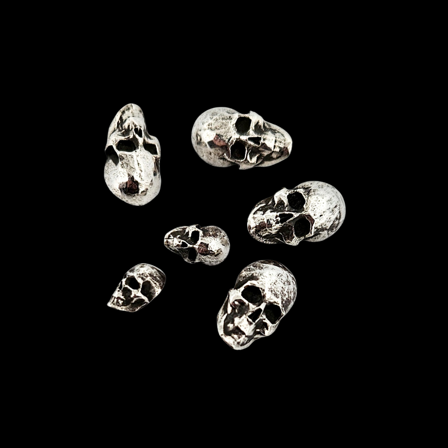 Sterling Silver Skull Buttons - Inchoo Bijoux