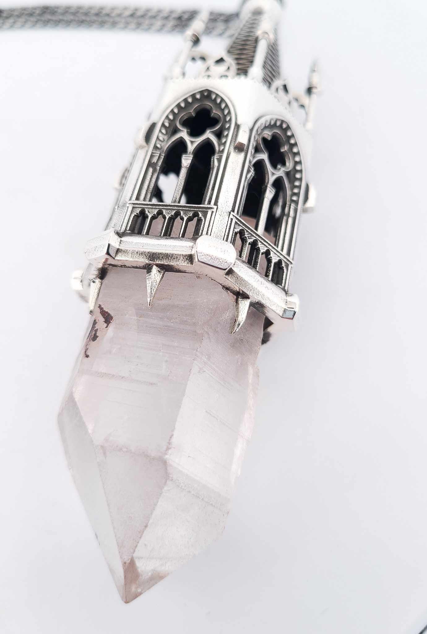 Temptation Tower 2 - Heavy Quartz Cathedral Pendant - Inchoo Bijoux