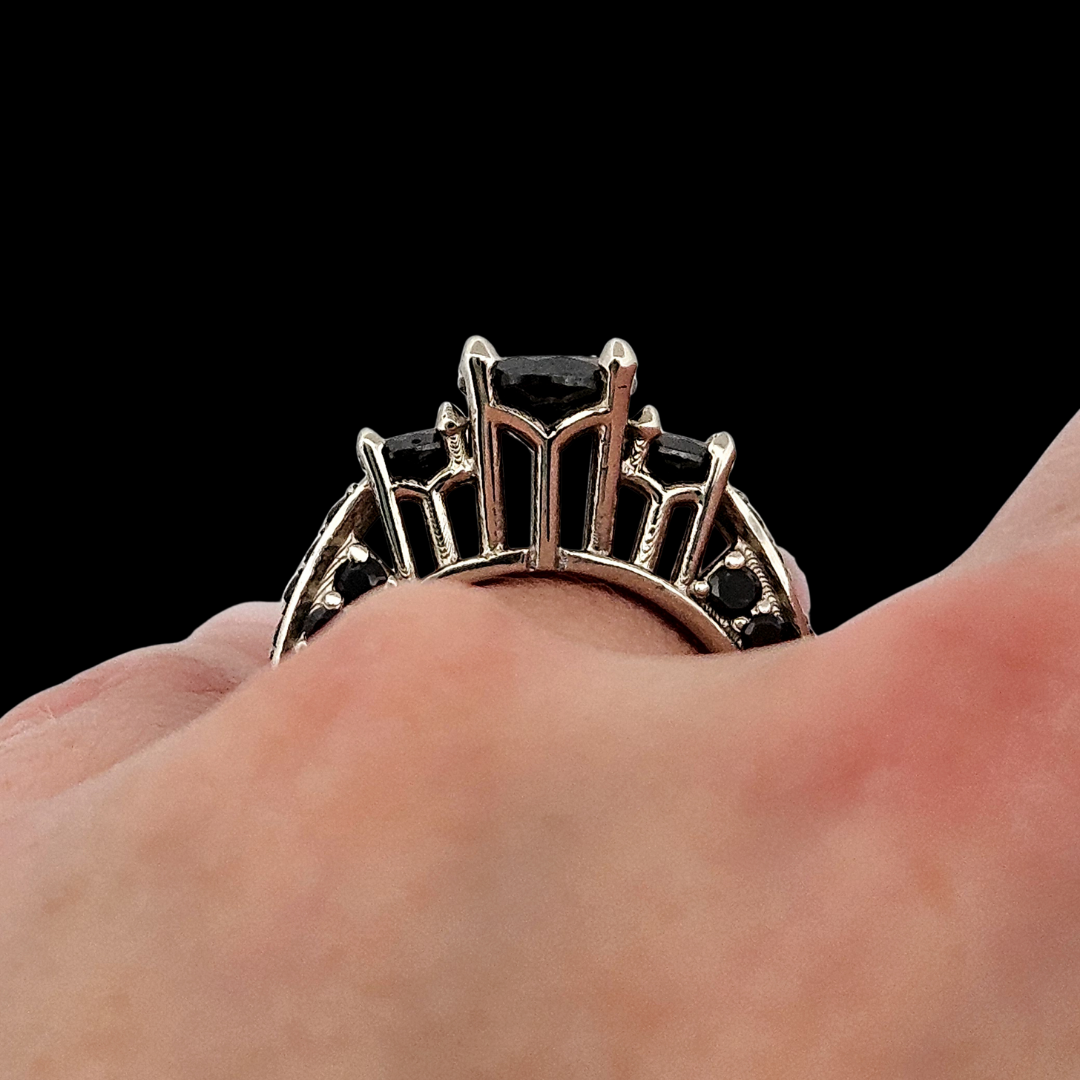 The Altar - White Gold and Black Diamond Ring - Inchoo Bijoux