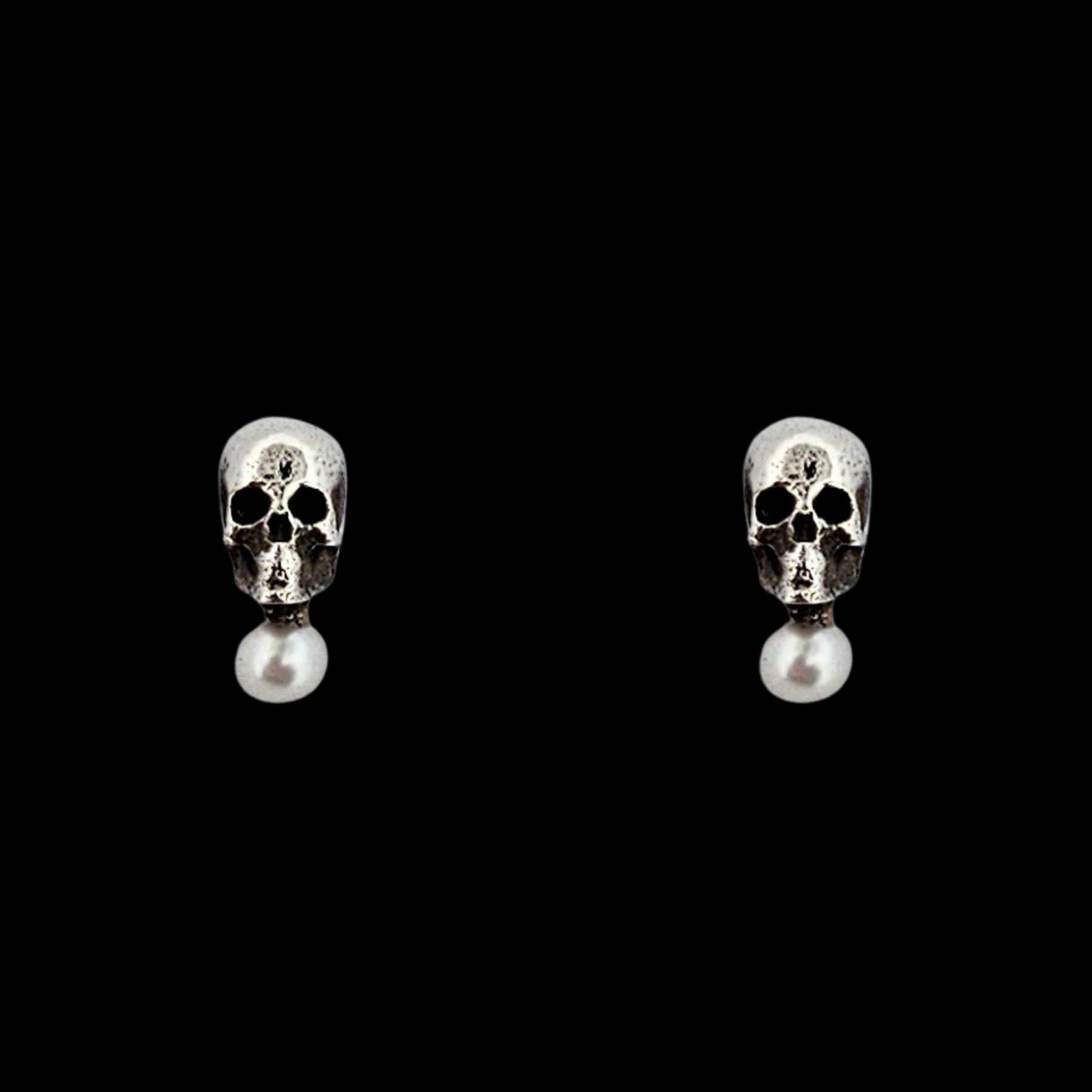Tiny Pearl Skull Earrings - Inchoo Bijoux