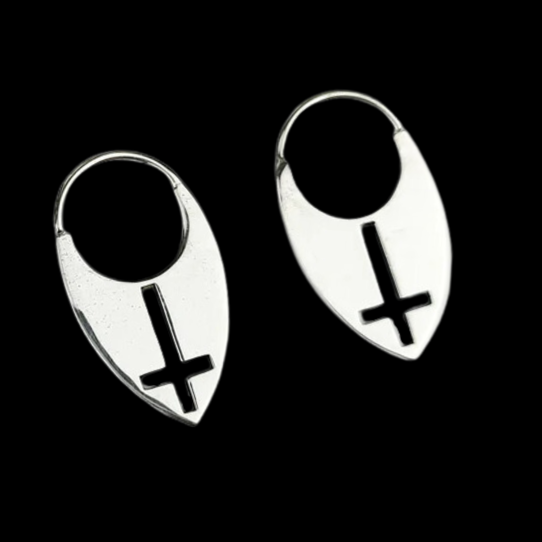 Inverted Cross Delicate Hoops