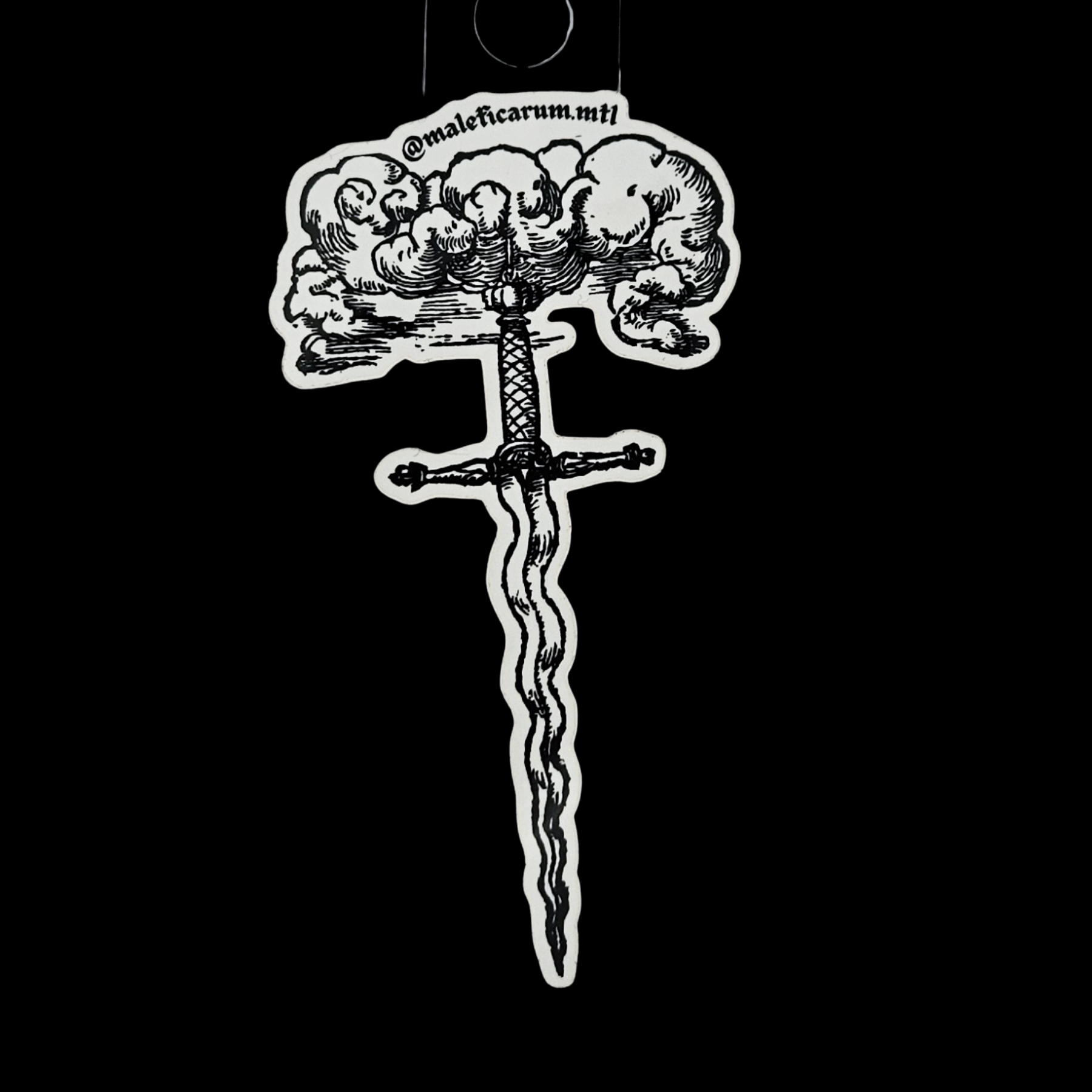 Sword and Cloud Black and White Sticker - Inchoo Bijoux