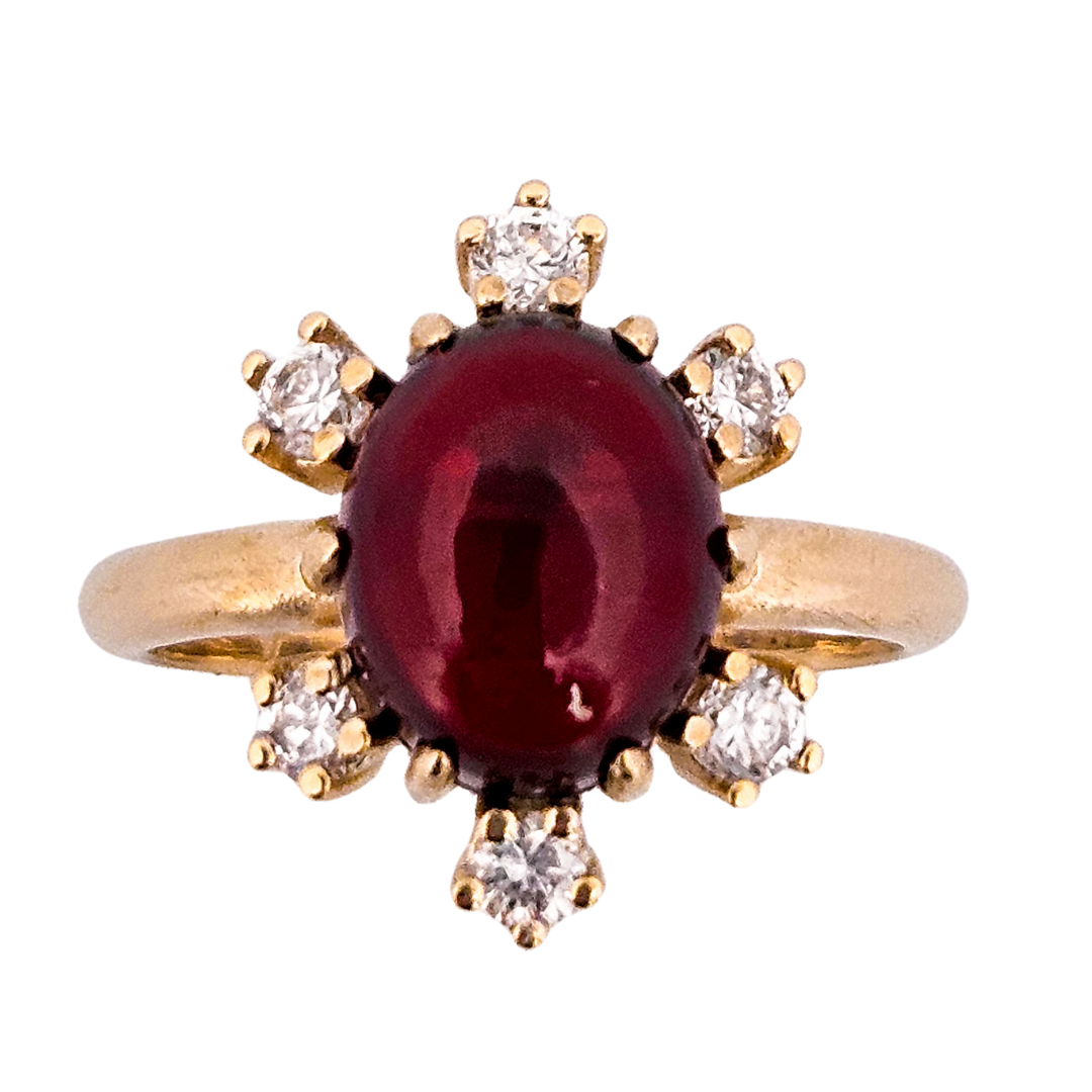 Celestial Glow Ring - Gold, Garnet and Diamonds - Inchoo Bijoux