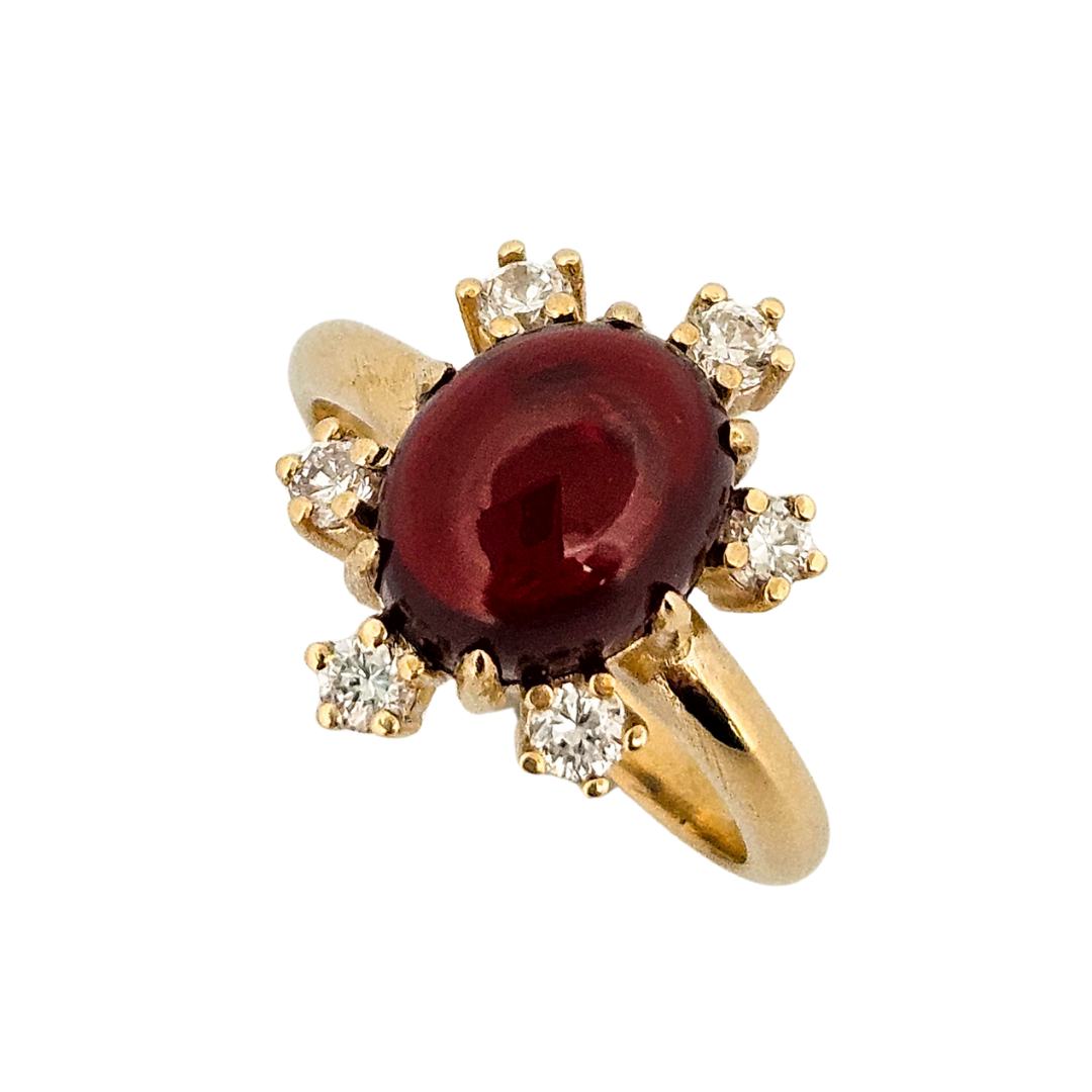 Celestial Glow Ring - Gold, Garnet and Diamonds - Inchoo Bijoux