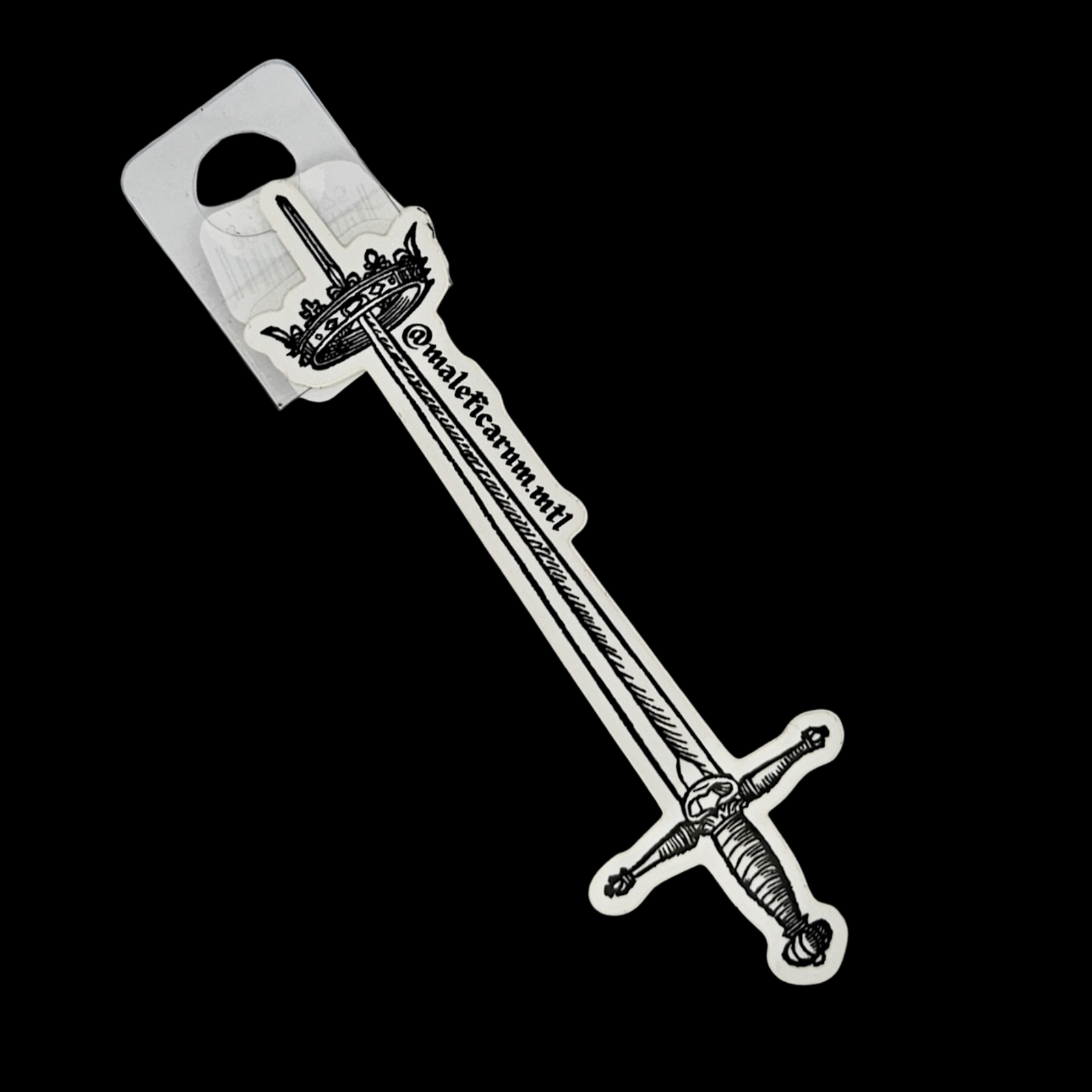 Sword and Crown Black and White Sticker - Inchoo Bijoux