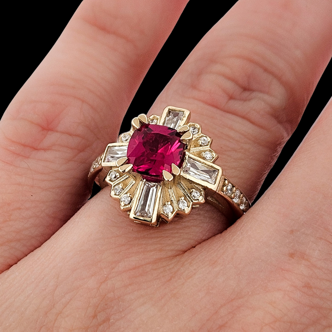 Roaring Ring - Radiant Red and Solid Gold - Inchoo Bijoux
