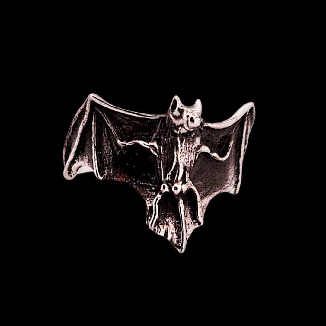 Fortuna Noctis Phallus Bat Ring Sterling Silver