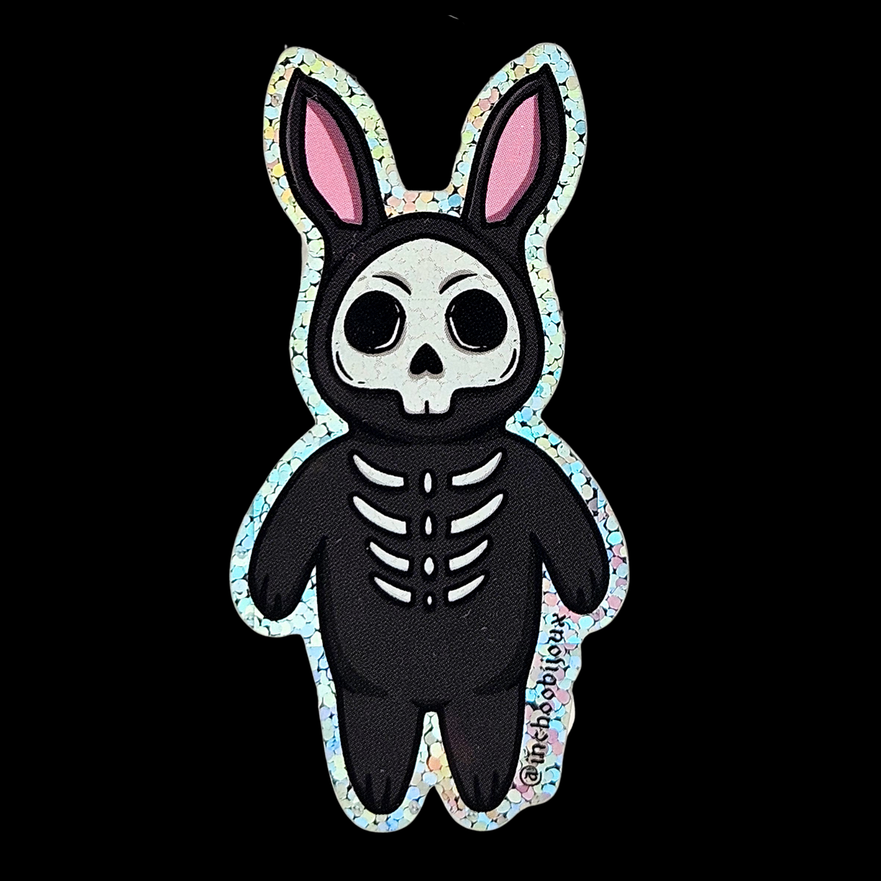 Skeleton Bunny Glitter Sticker - Inchoo Bijoux