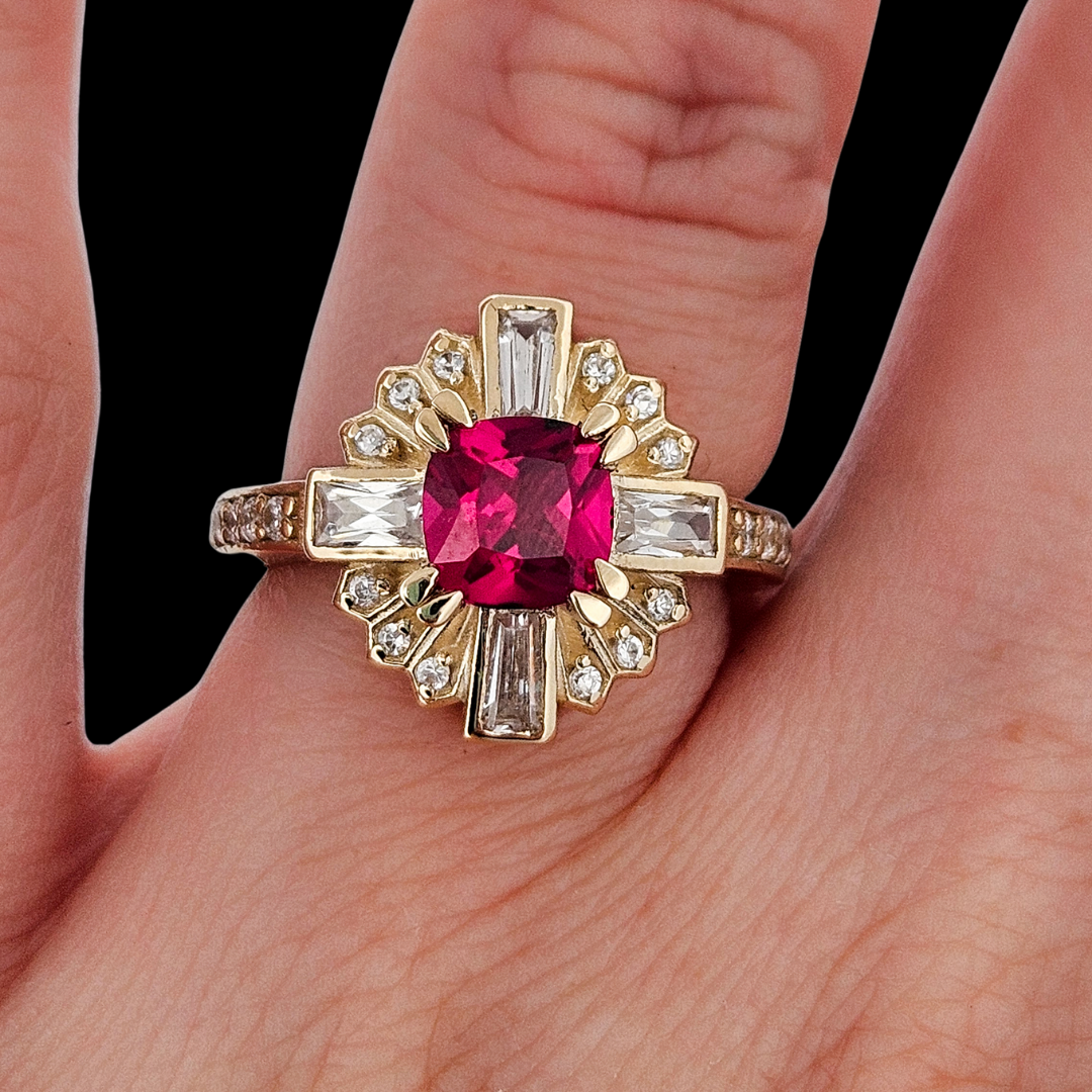 Roaring Ring - Radiant Red and Solid Gold - Inchoo Bijoux