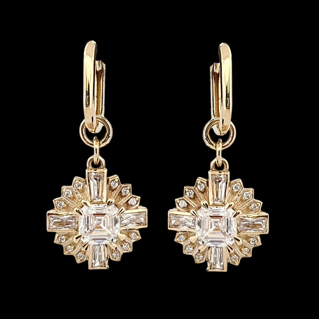 Roaring Earrings - Gold and Diamond - Inchoo Bijoux