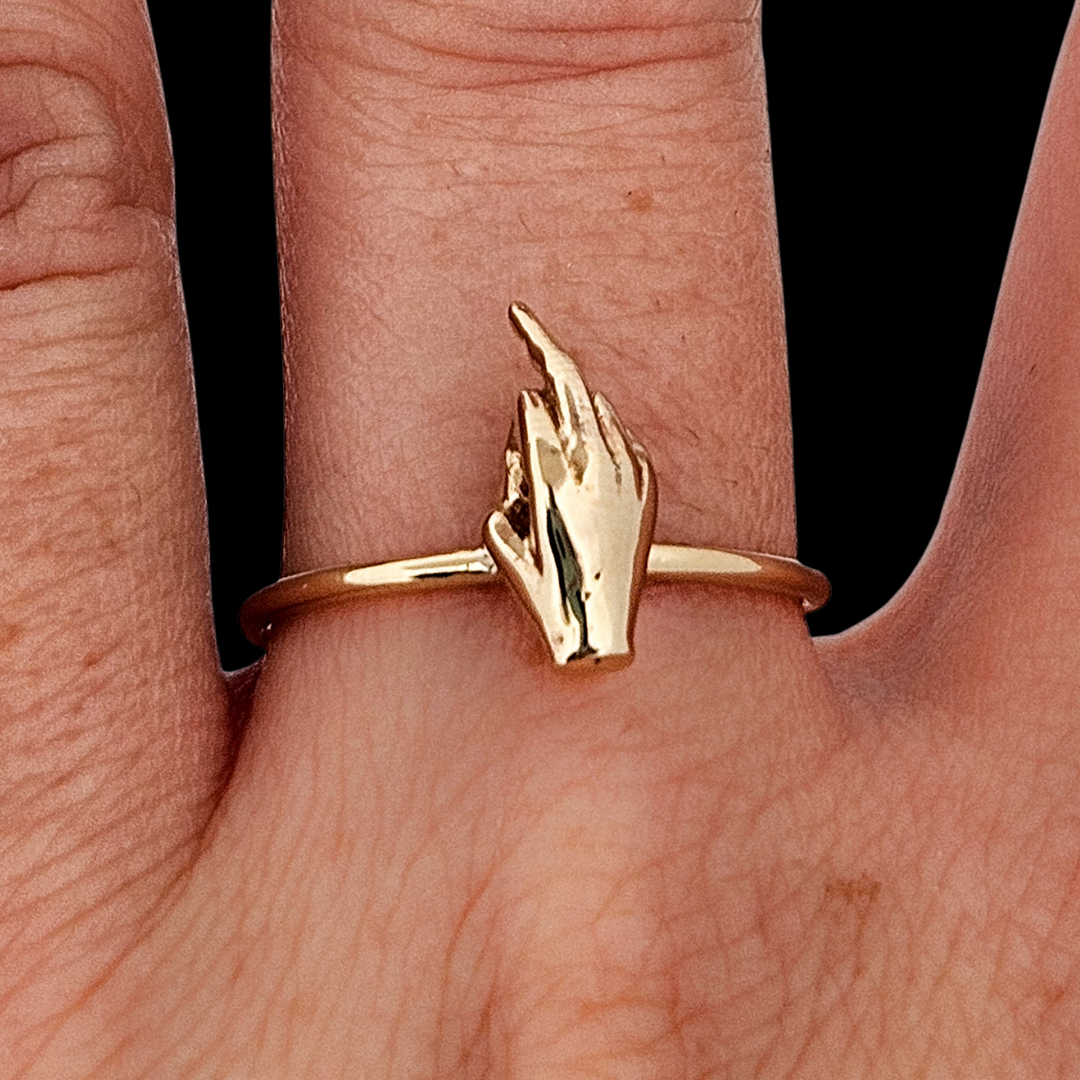 F**K You Ring Middle Finger - Gold Options