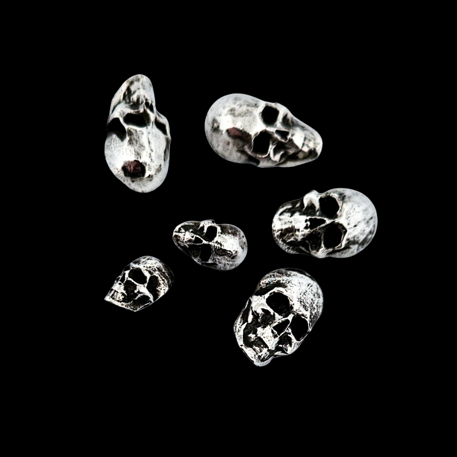Sterling Silver Skull Buttons - Inchoo Bijoux