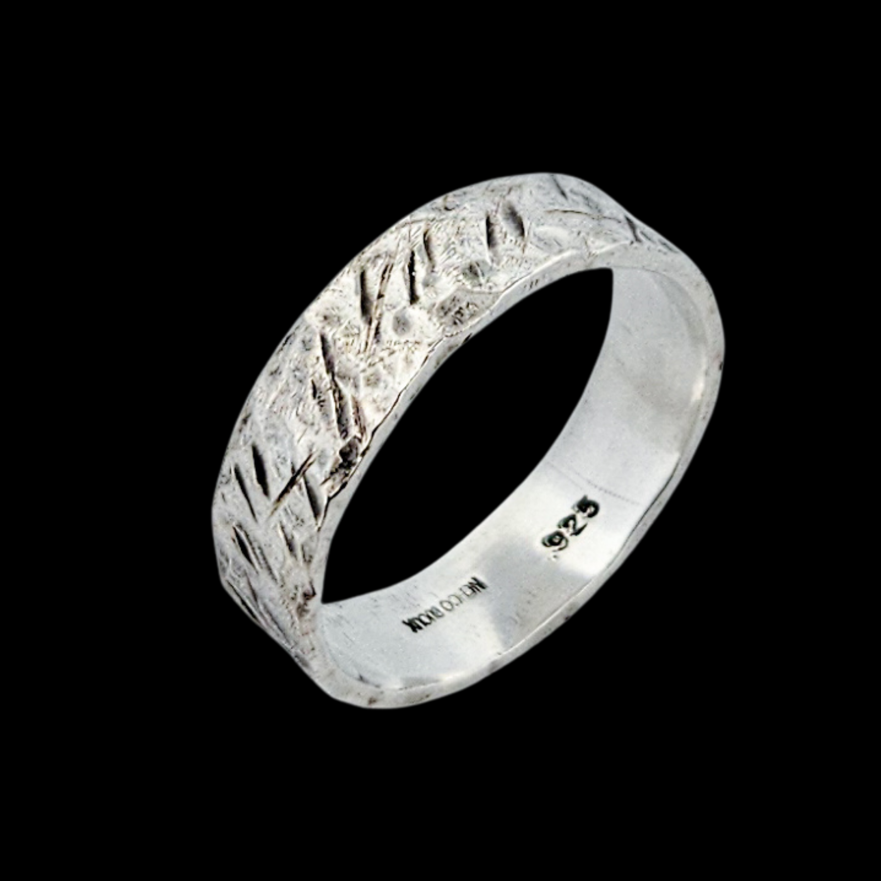 Rough Unique Silver Mens Wedding Band Ring Rustic - Inchoo Bijoux