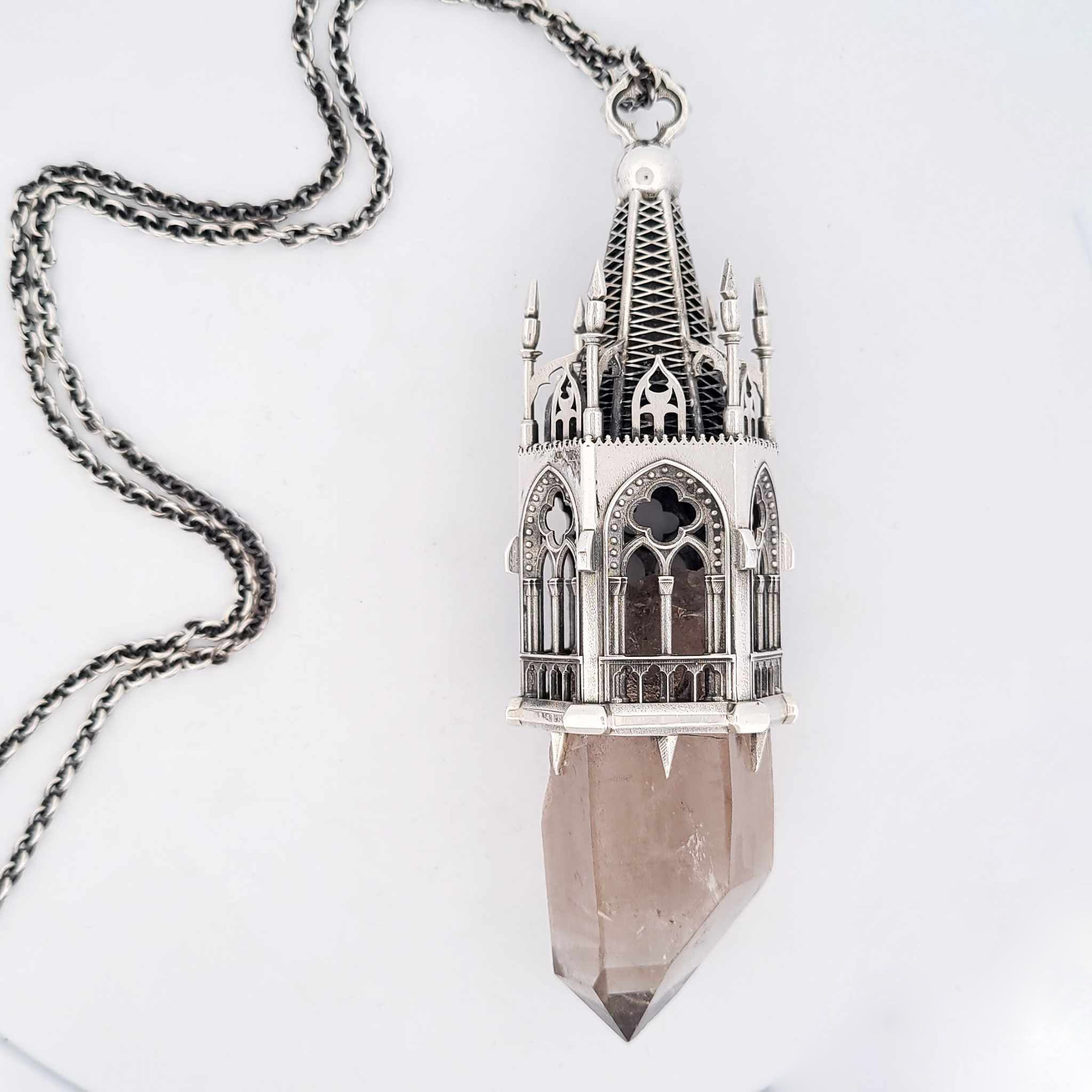 Temptation Tower 1 - Heavy Quartz Cathedral Pendant