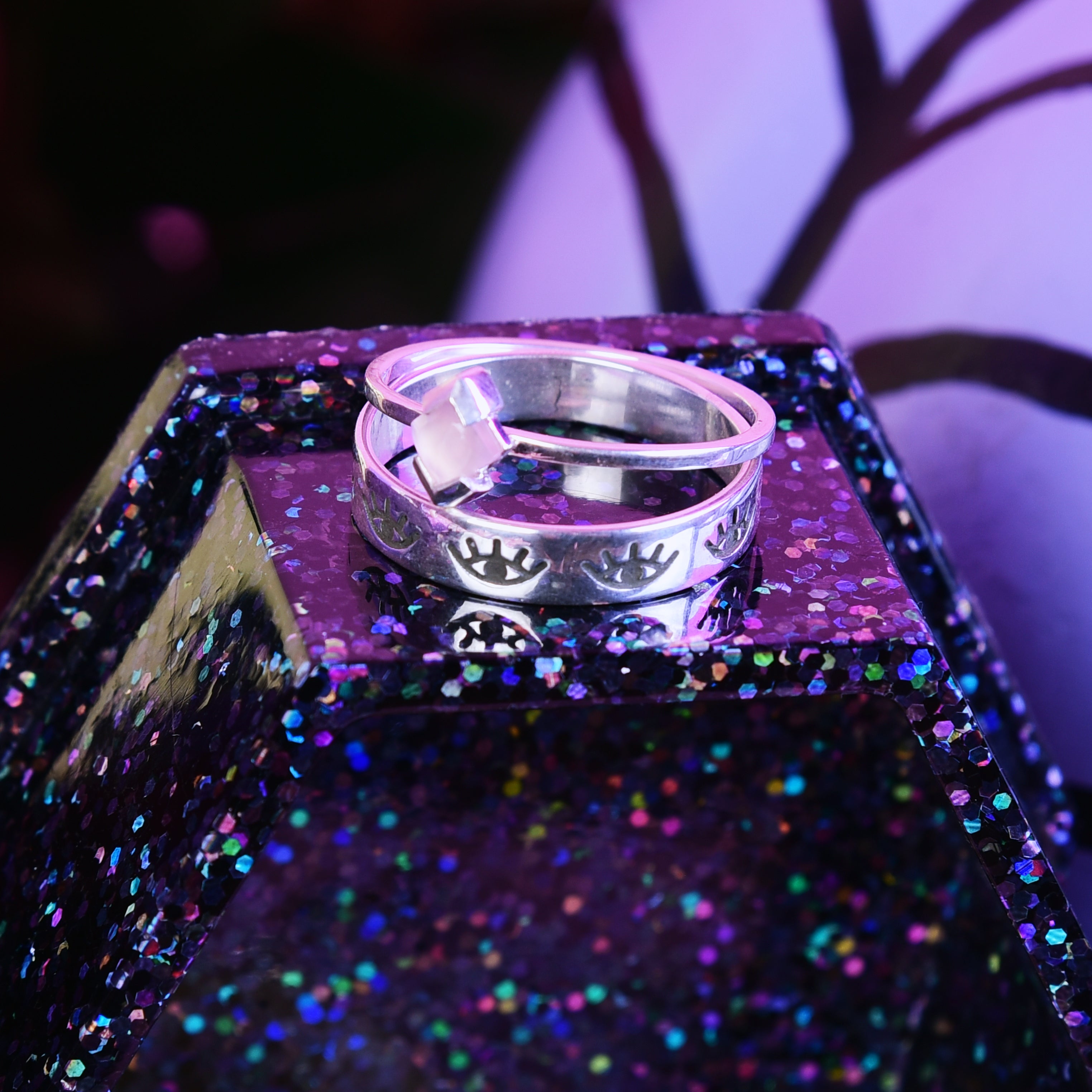Silver Evil Eye Ring Band - Inchoo Bijoux