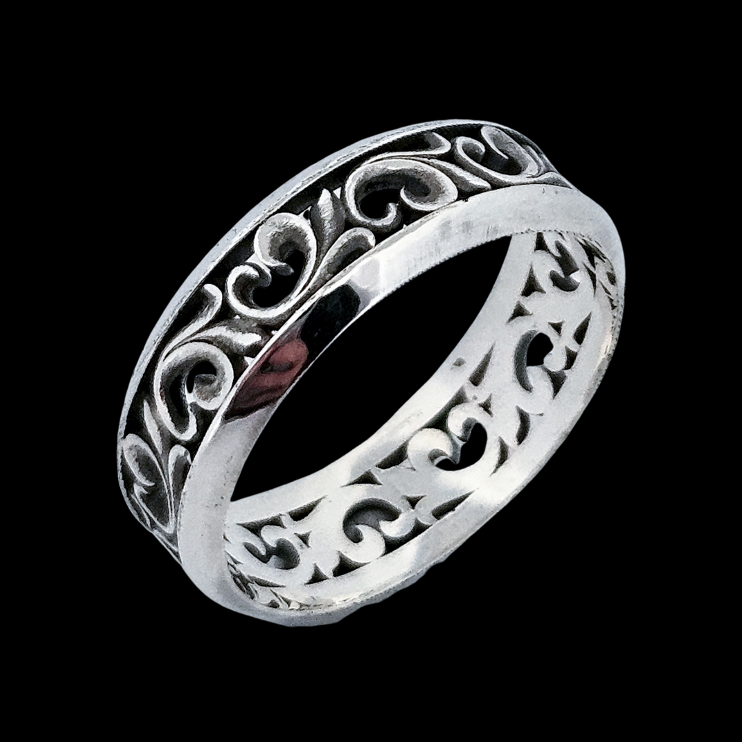 Rococo Ring Band Sterling Silver