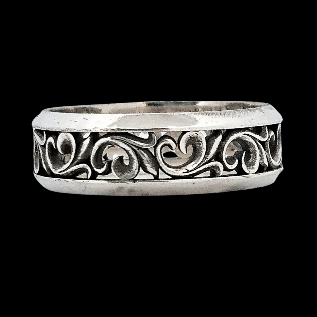 Rococo Ring Band Sterling Silver