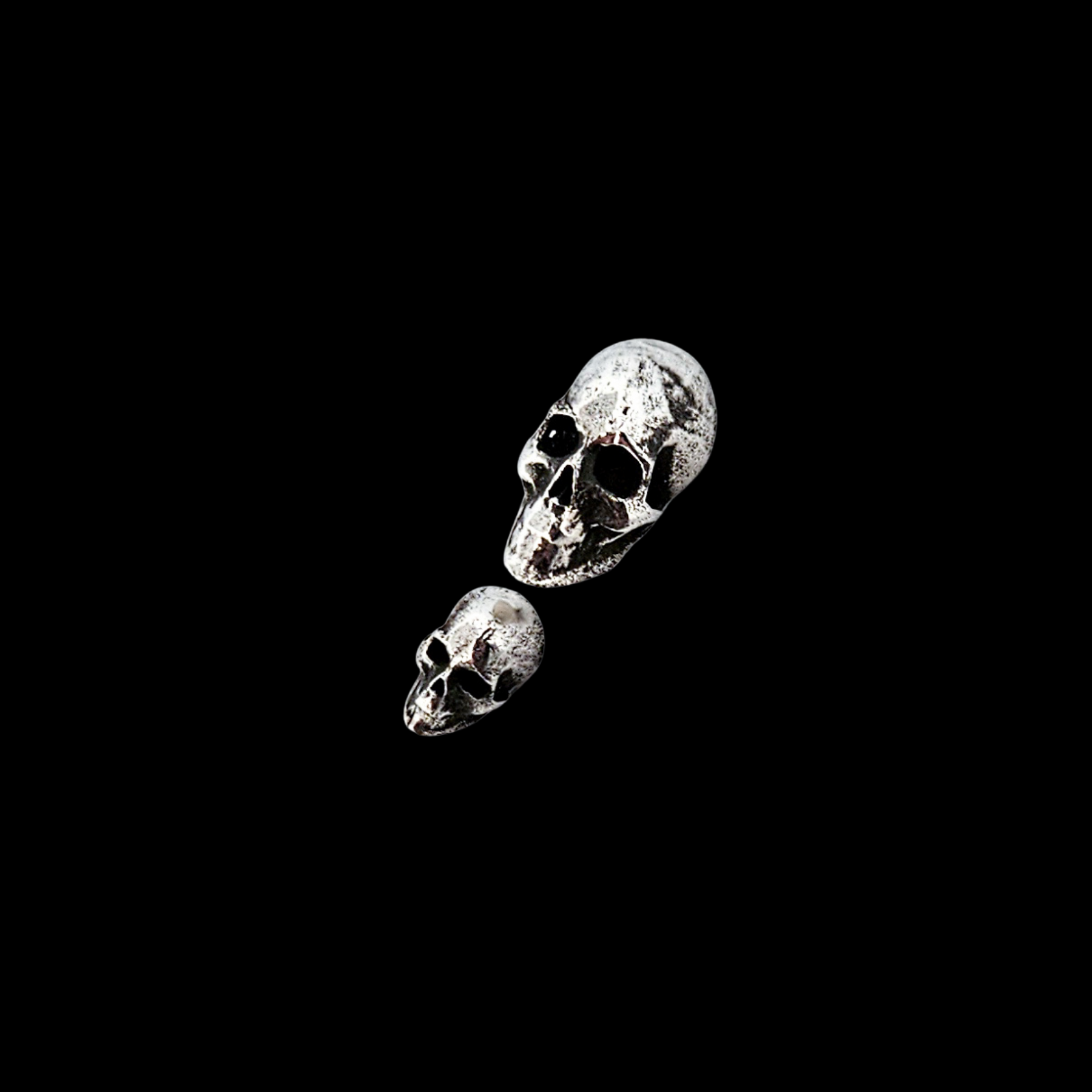 Sterling Silver Skull Buttons - Inchoo Bijoux