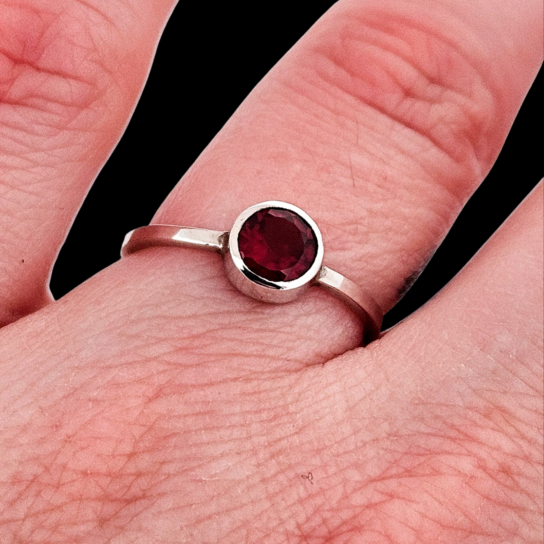 Genuine Garnet Stacking Ring - Inchoo Bijoux
