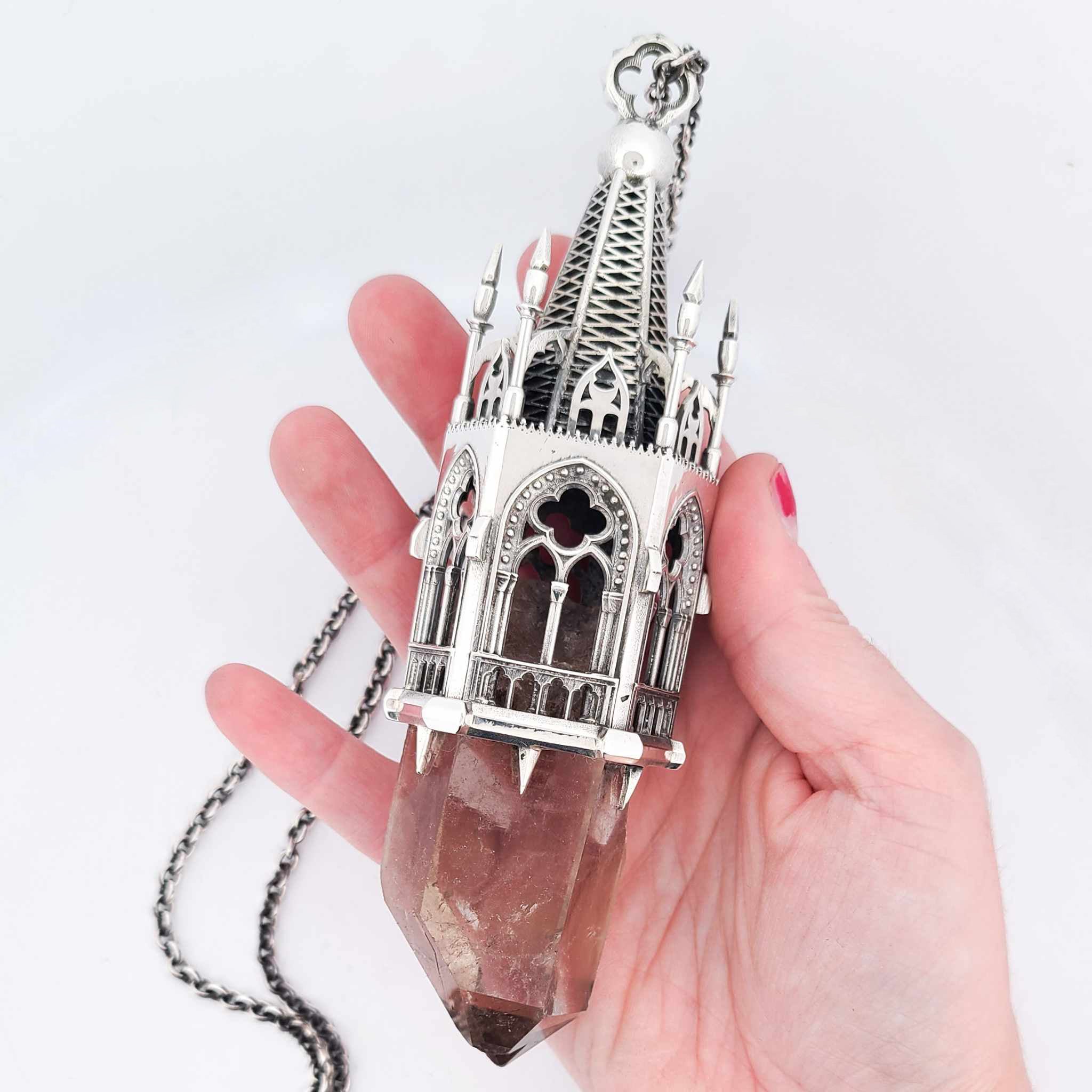 Temptation Tower 1 - Heavy Quartz Cathedral Pendant