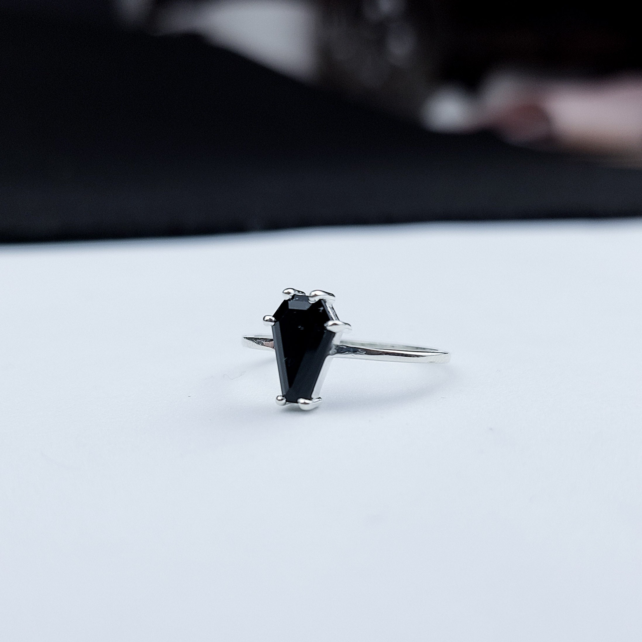 Cute Black Coffin Ring Sterling Silver (6x9) - Color Selection - Inchoo Bijoux