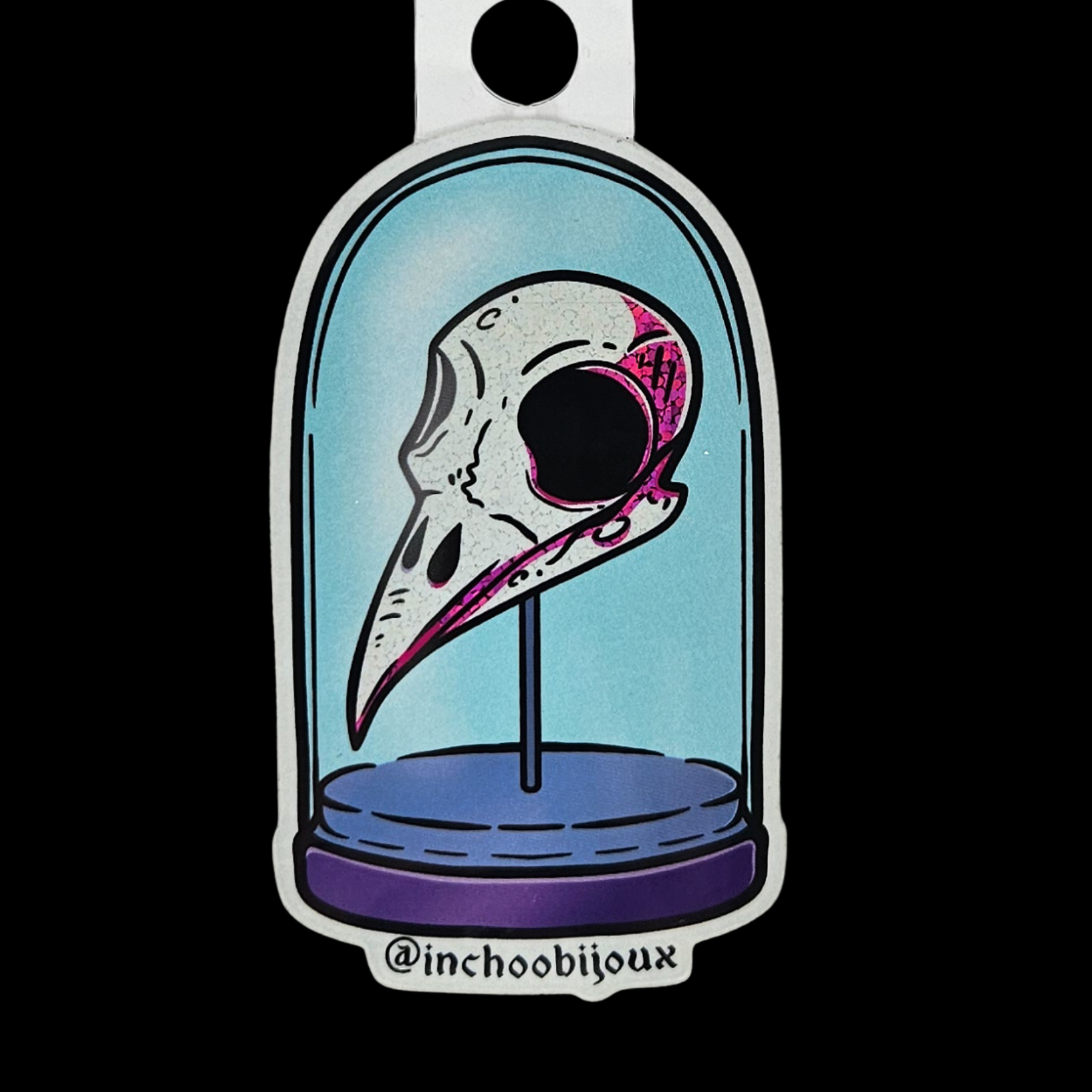 Glass Dome Bird Skull Sticker - Inchoo Bijoux