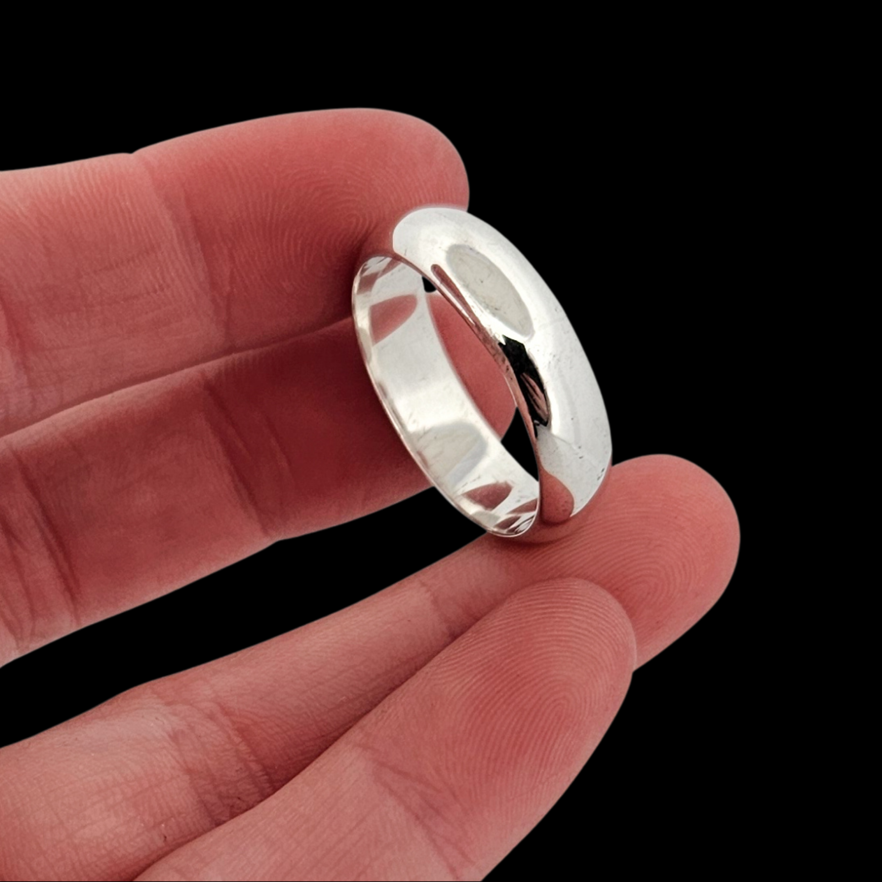 Simple Wide Half Round Mens Ring - Inchoo Bijoux