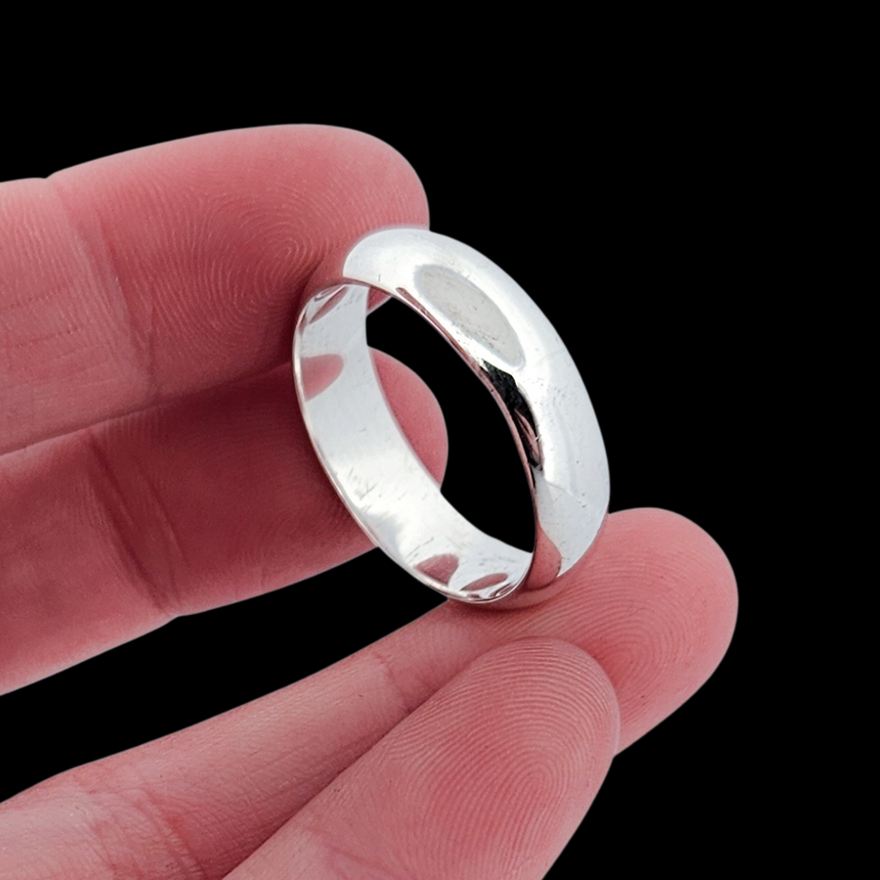 Simple Wide Half Round Mens Ring - Inchoo Bijoux