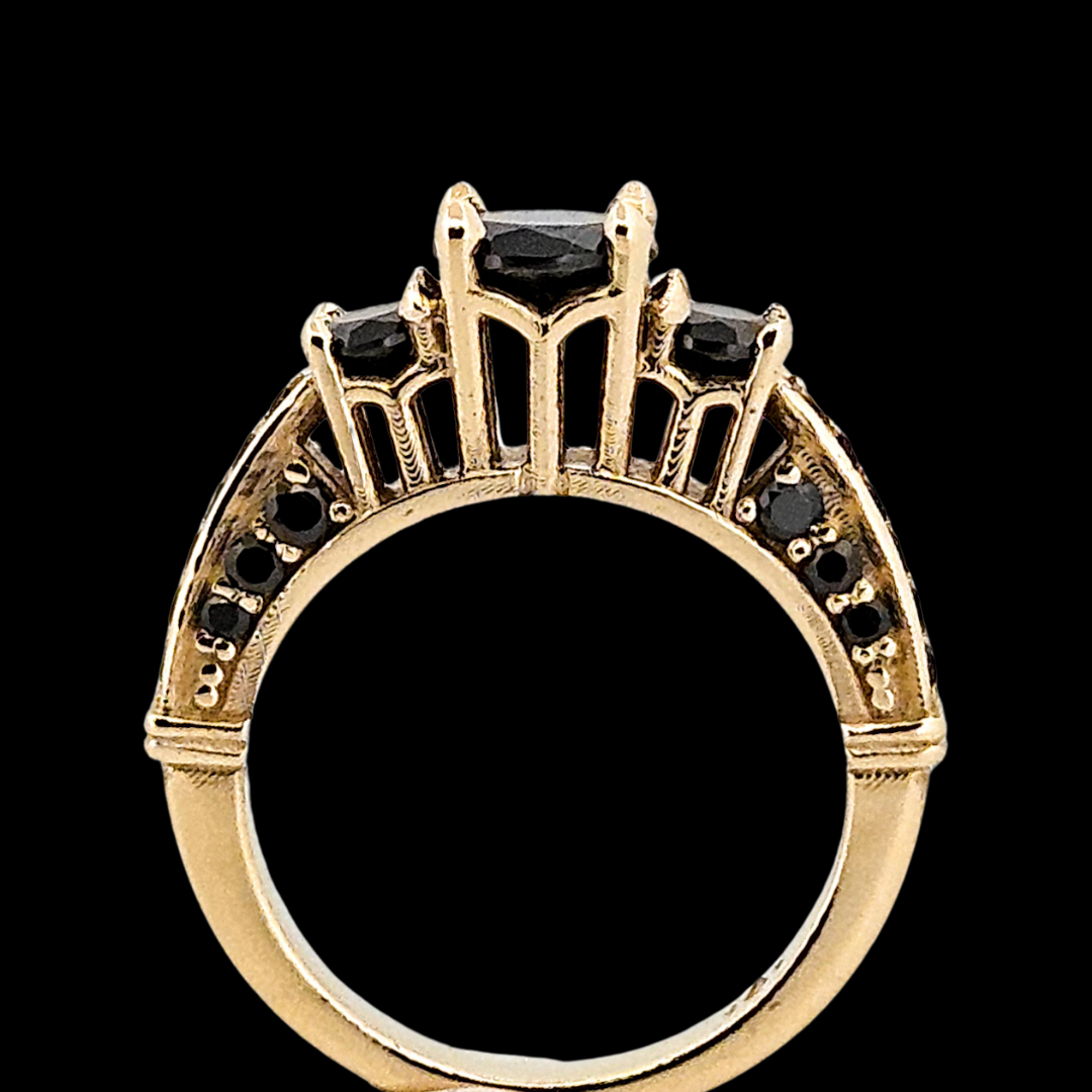 The Altar - Gold and Black Diamond Ring - Inchoo Bijoux