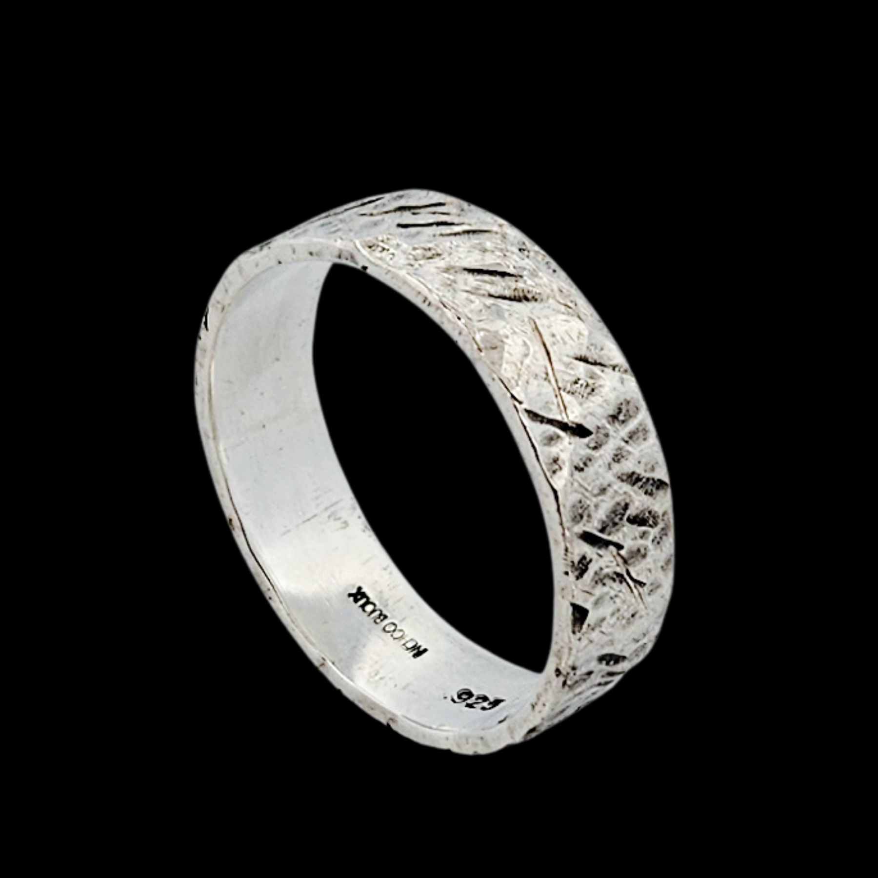 Rough Unique Silver Mens Wedding Band Ring Rustic - Inchoo Bijoux