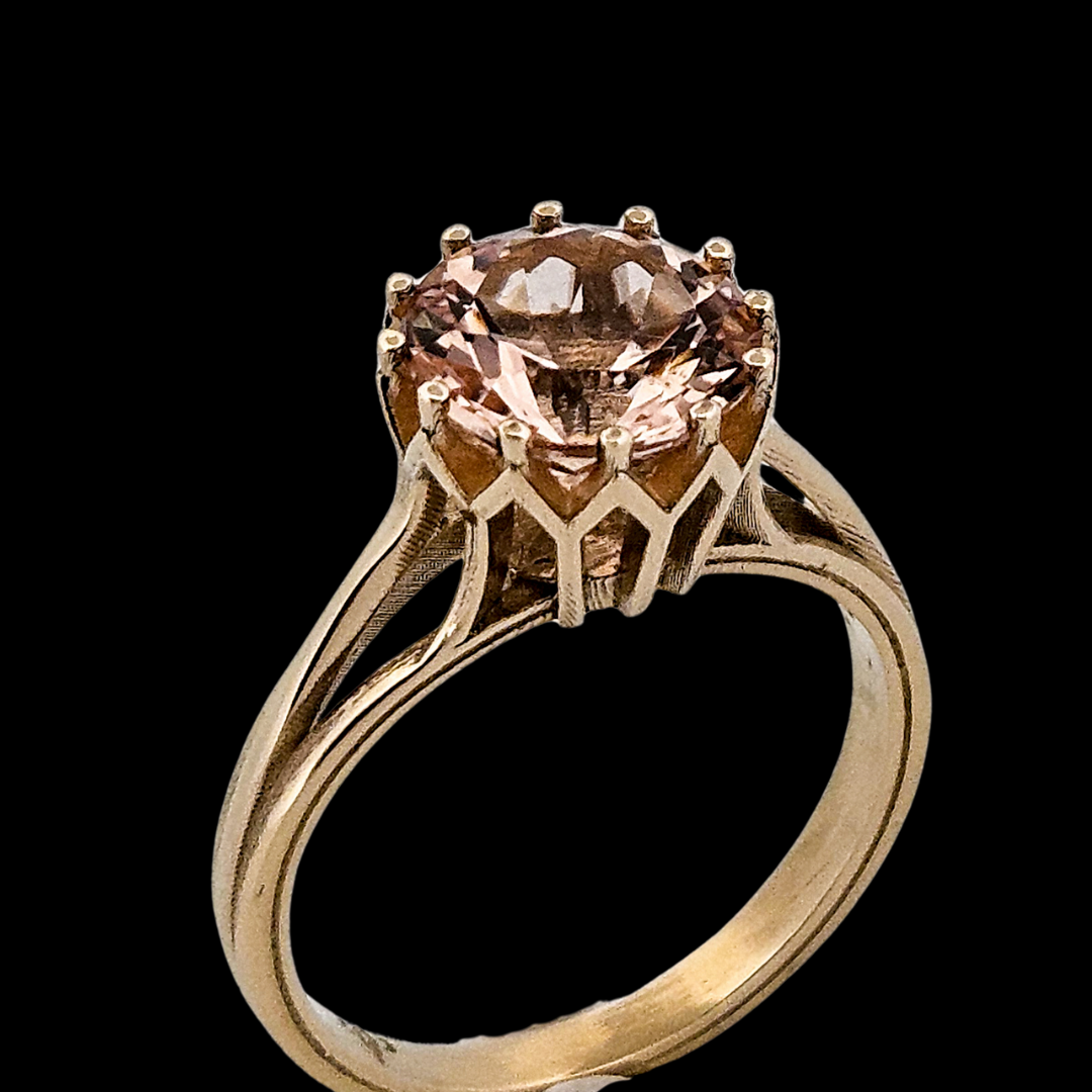 Veneration Ring - Gold and Morganite Engagement Ring - Inchoo Bijoux