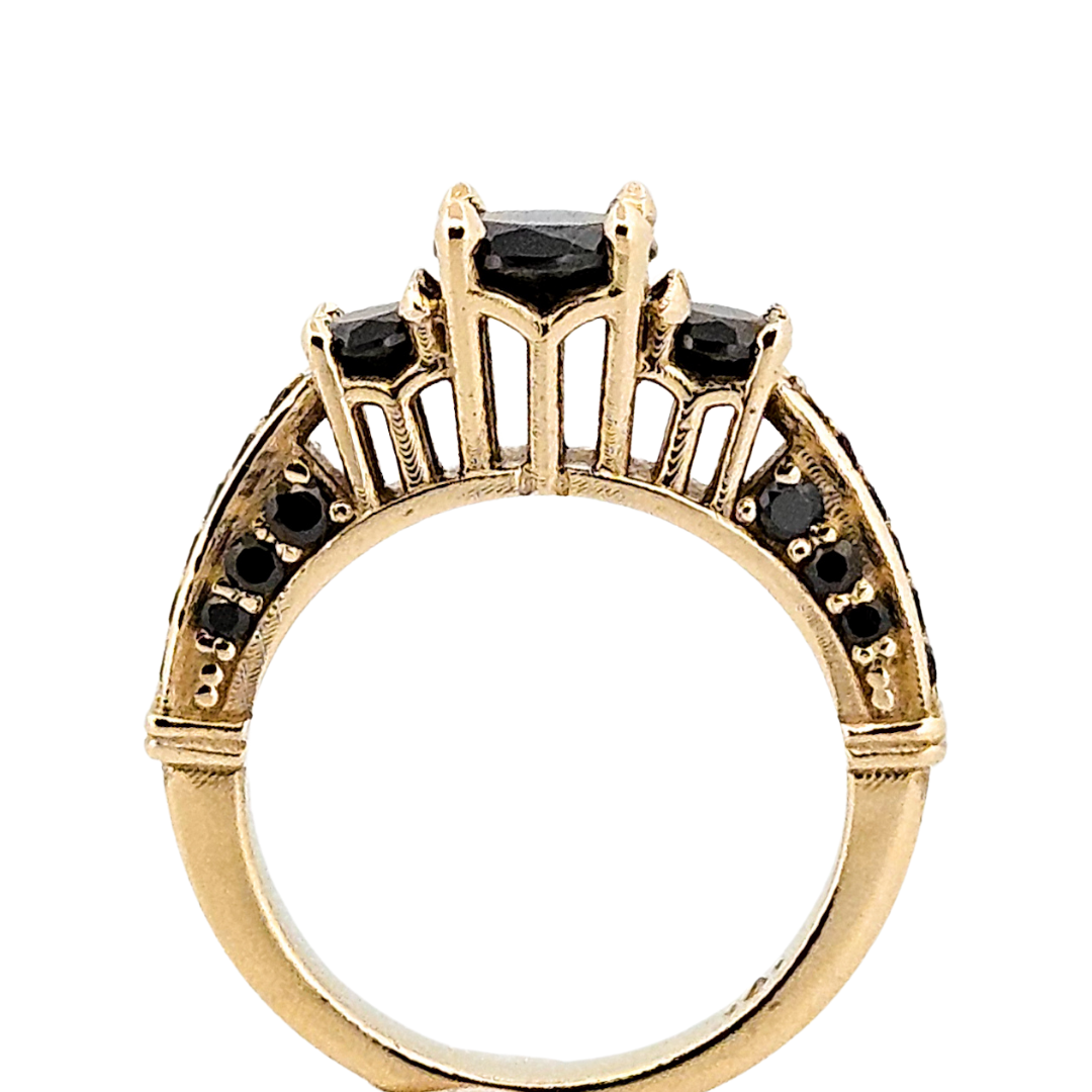 The Altar - Gold and Black Diamond Ring - Inchoo Bijoux