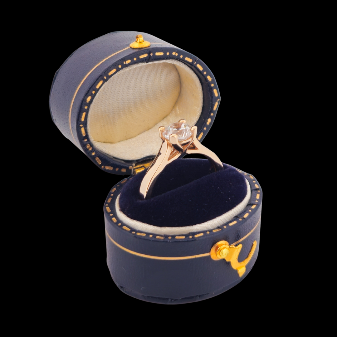 Vintage Style Engagement Ring Oval Box - Red or Blue - Inchoo Bijoux