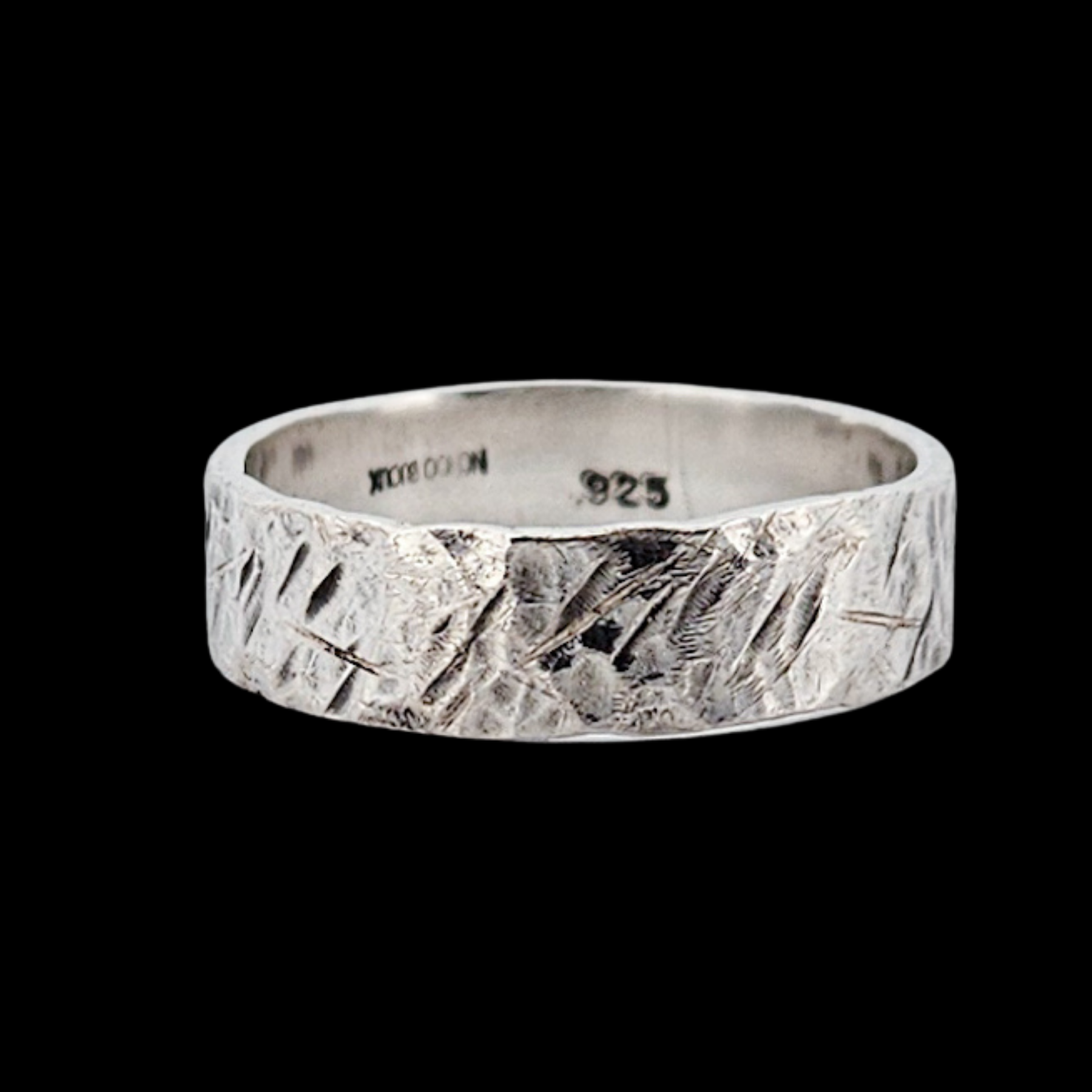 Rough Unique Silver Mens Wedding Band Ring Rustic - Inchoo Bijoux