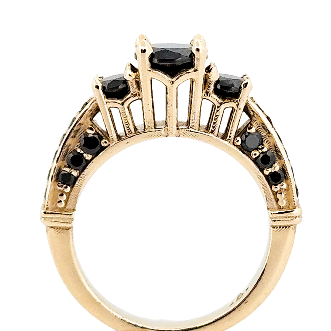 The Altar - Gold and Black Diamond Ring - Inchoo Bijoux