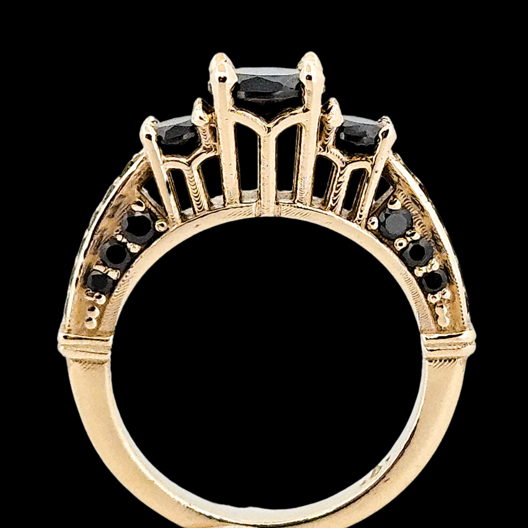 The Altar - Gold and Black Diamond Ring - Inchoo Bijoux